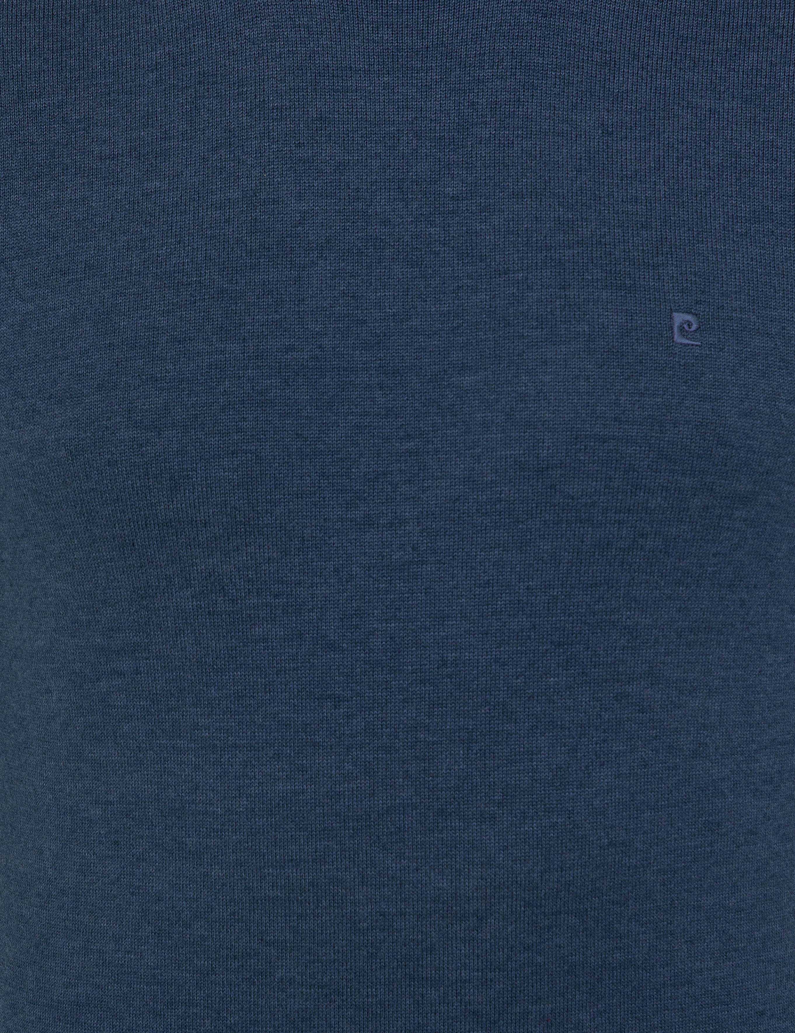 İndigo Melanj Slim Fit Balıkçı Yaka Basic Triko Kazak