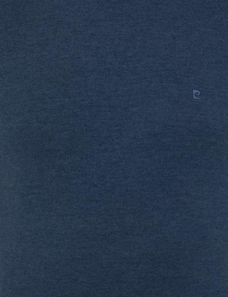 İndigo Melanj Slim Fit Balıkçı Yaka Basic Triko Kazak - 50237807083