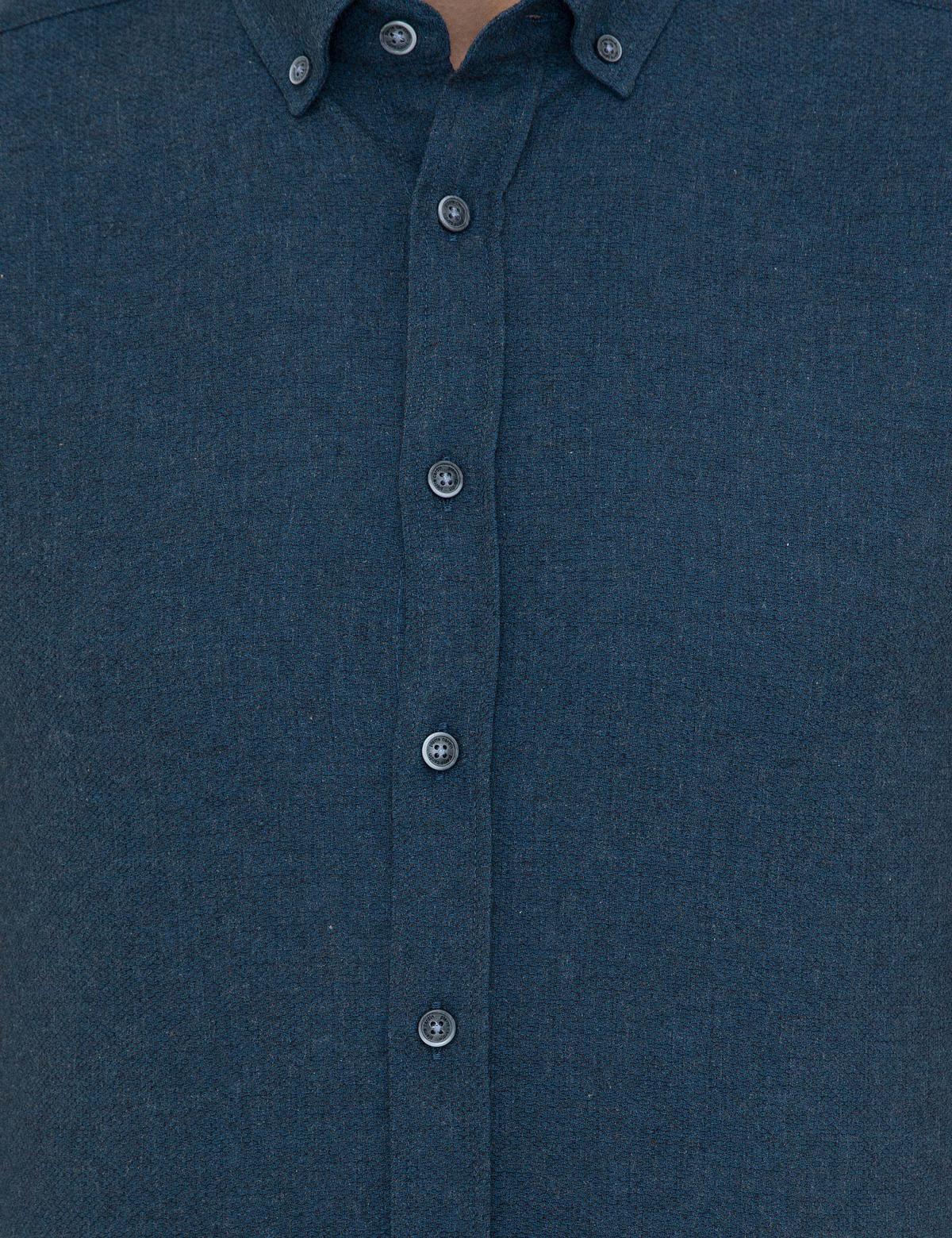 Petrol Slim Fit Uzun Kollu Gömlek - 50238794064