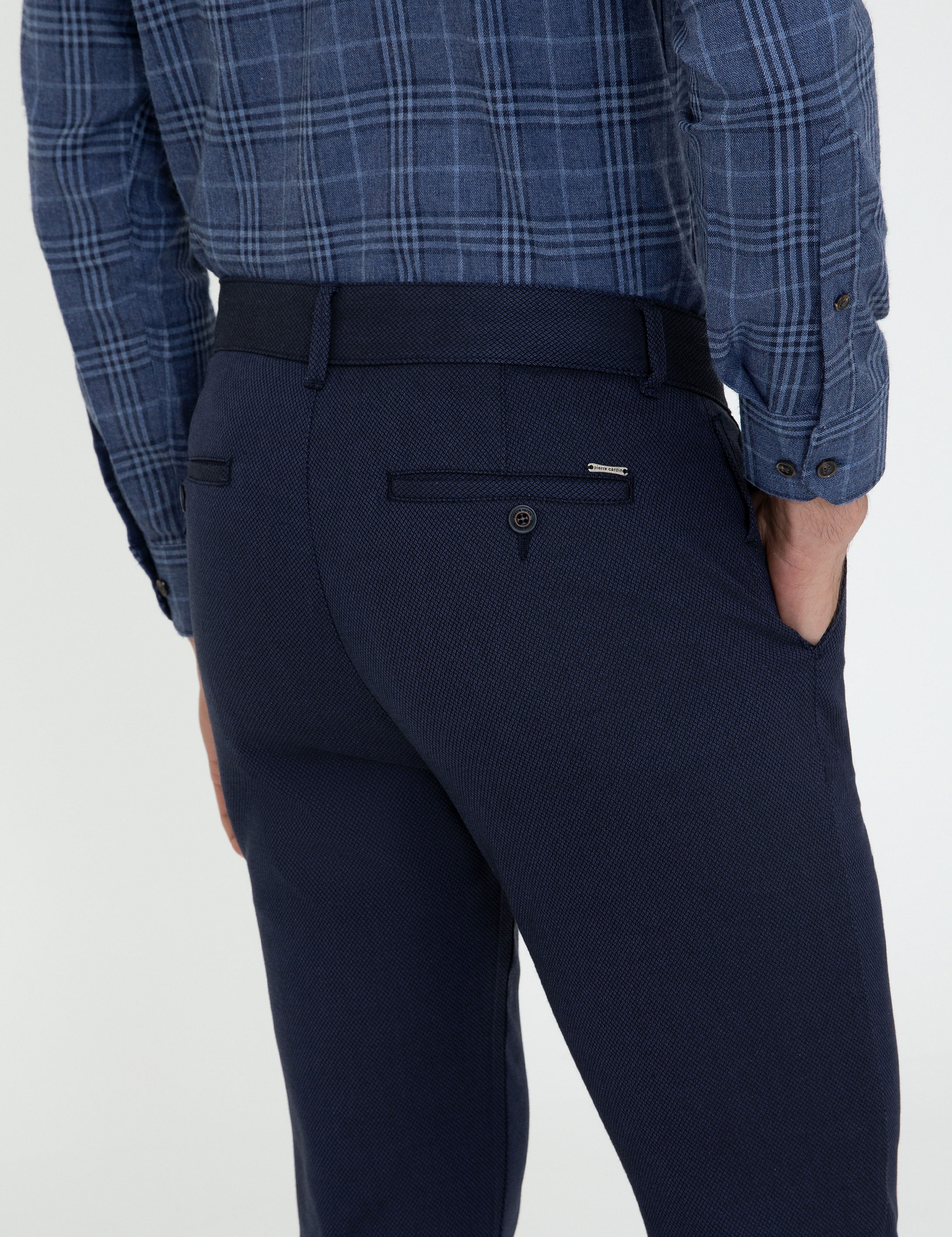 Lacivert Slim Fit Kanvas Pantolon - Image 6