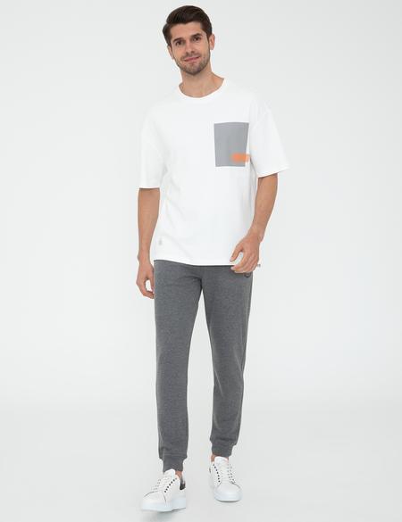 Ekru Oversize Bisiklet Yaka Tişört - 50240516007