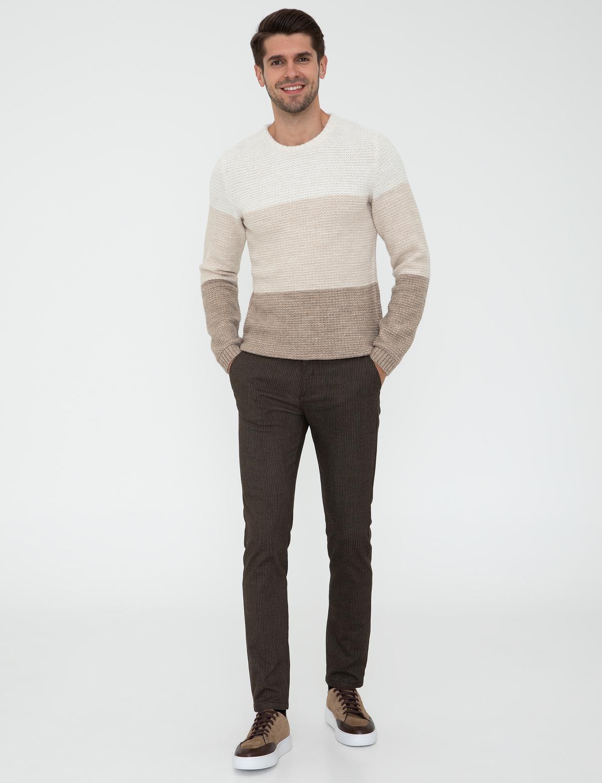 Bej Slim Fit Kazak - 50241435001