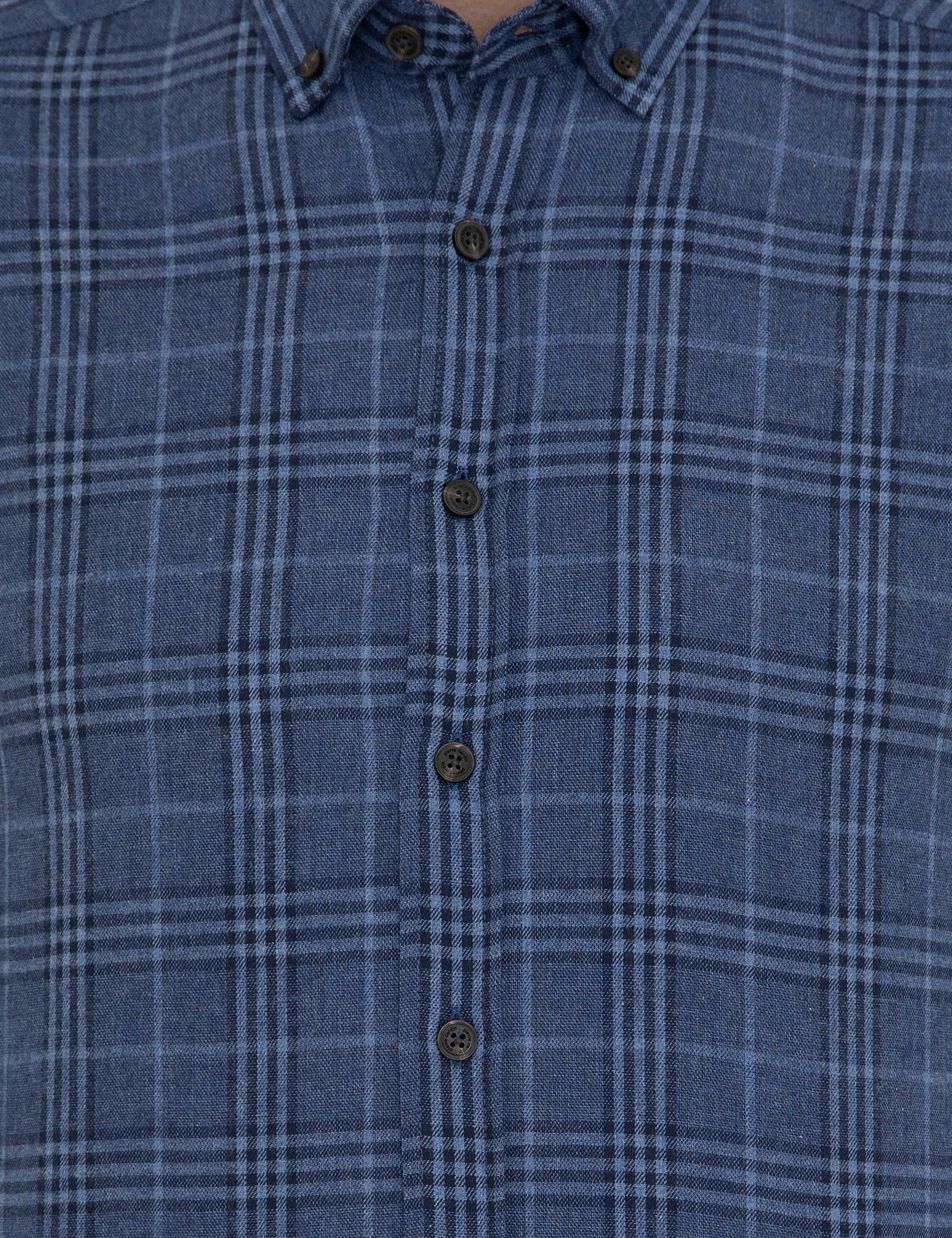 Lacivert Regular Fit Uzun Kollu Gömlek - Image 5