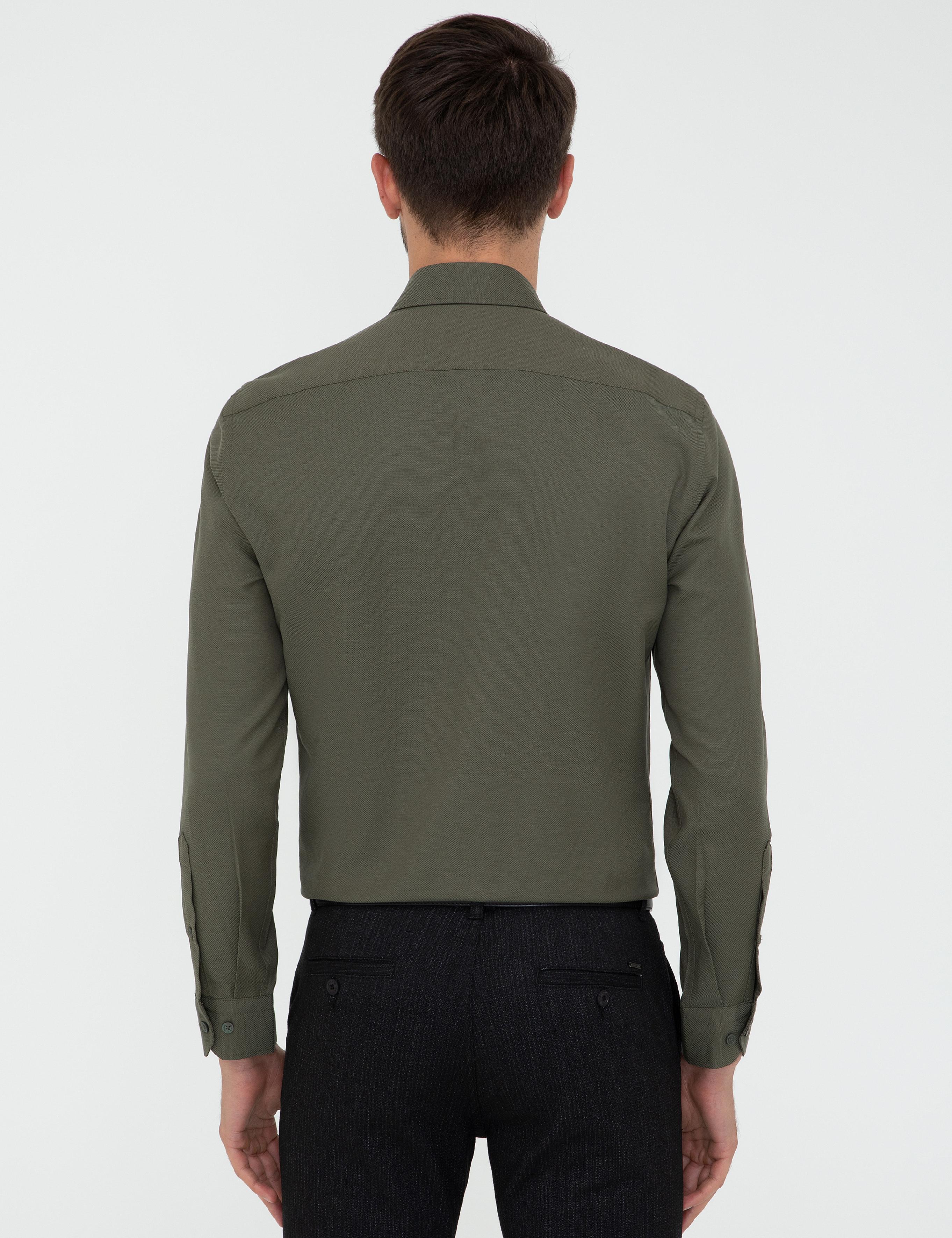 Haki Slim Fit Oxford Gömlek