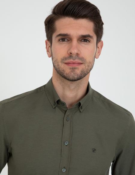 Haki Slim Fit Oxford Gömlek - 50247983041