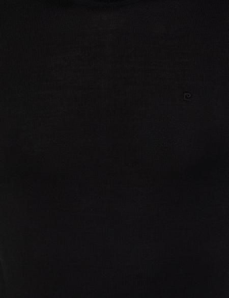 Siyah Regular Fit Balıkçı Yaka Yün Karışımlı Basic Triko Kazak - 50237702003