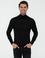 Siyah Regular Fit Balıkçı Yaka Yün Karışımlı Basic Triko Kazak