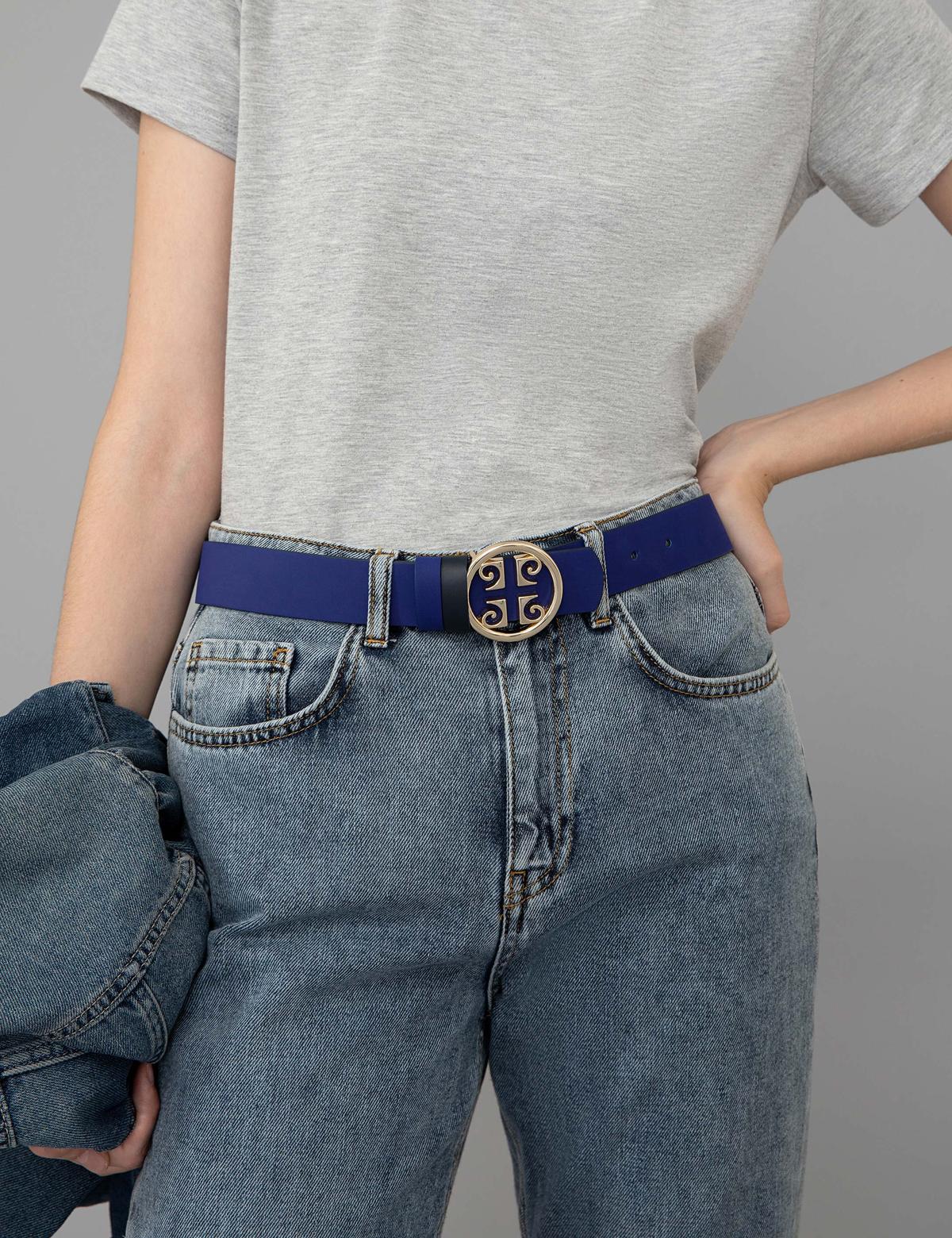 Lacivert Tokalı Kemer