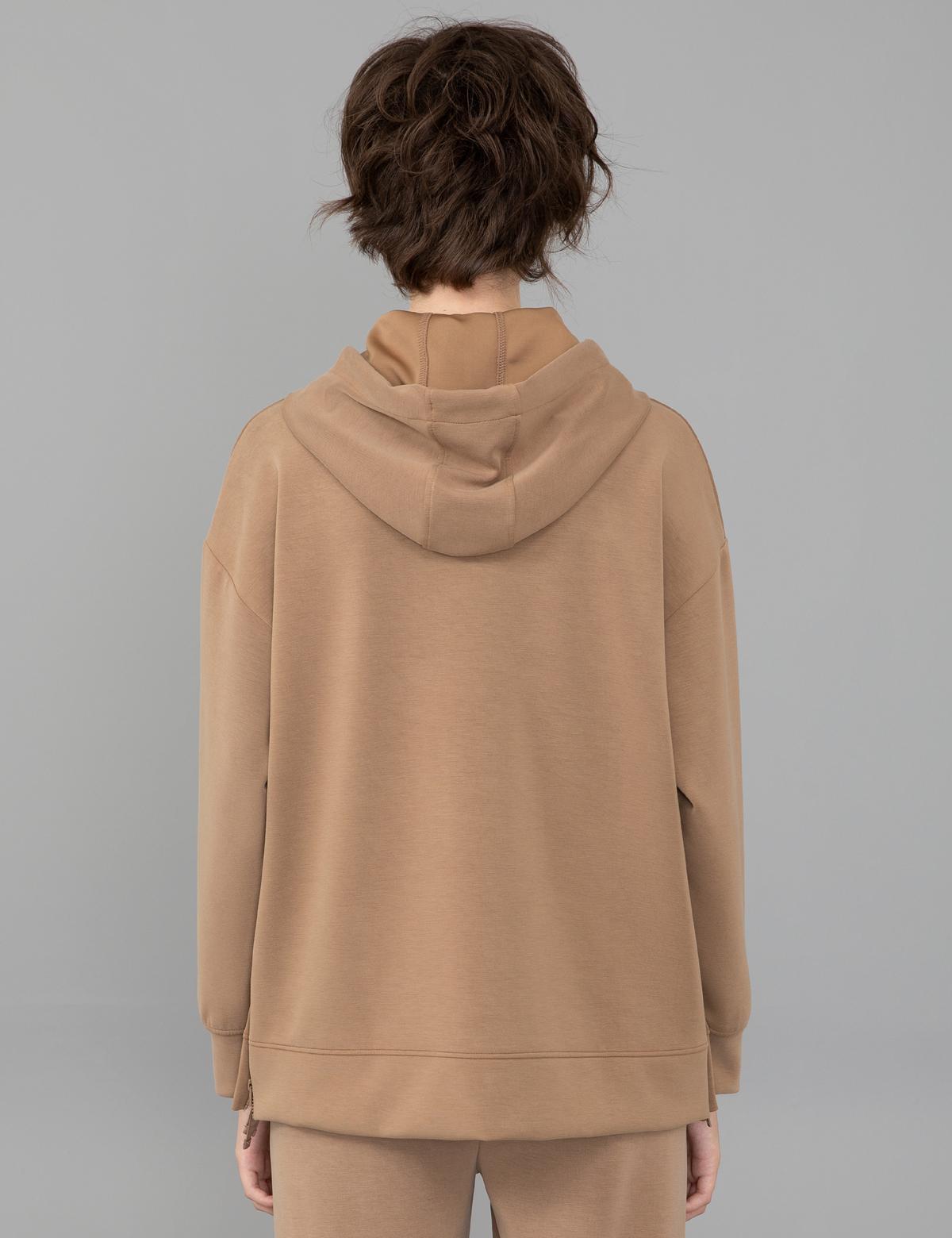 Kahverengi Kapüşonlu Sweatshirt - 50244943019