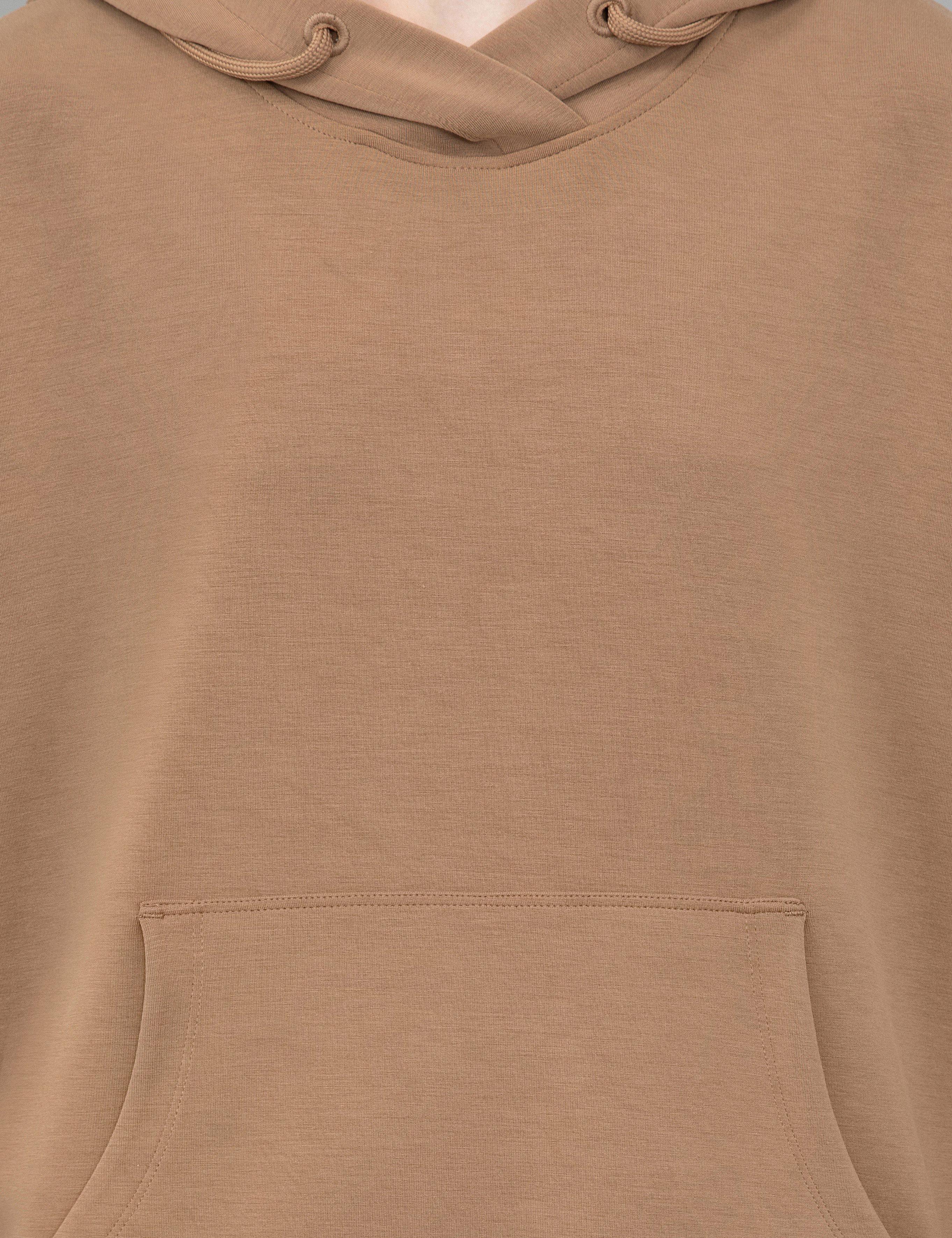 Kahverengi Kapüşonlu Sweatshirt