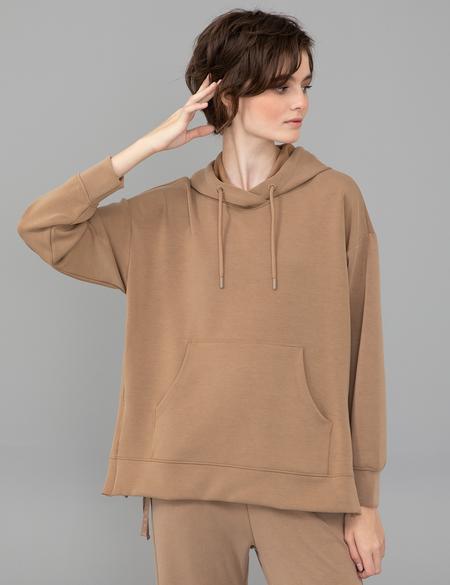 Kahverengi Kapüşonlu Sweatshirt - 50244943019
