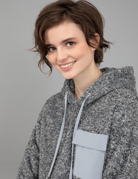 Gri Melanj Regular Fit Kapüşonlu Sweatshirt - 50244915015