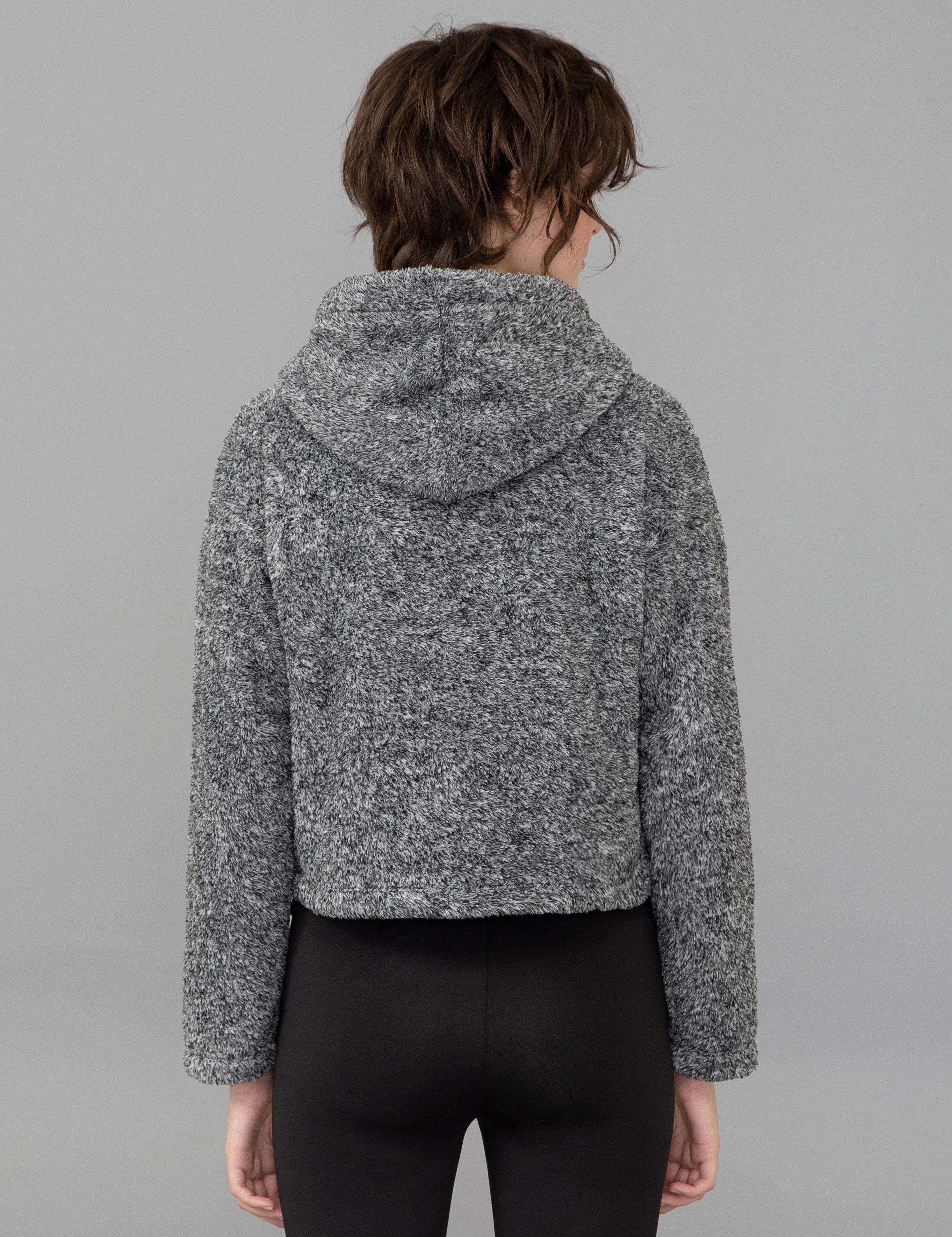 Gri Melanj Regular Fit Kapüşonlu Sweatshirt