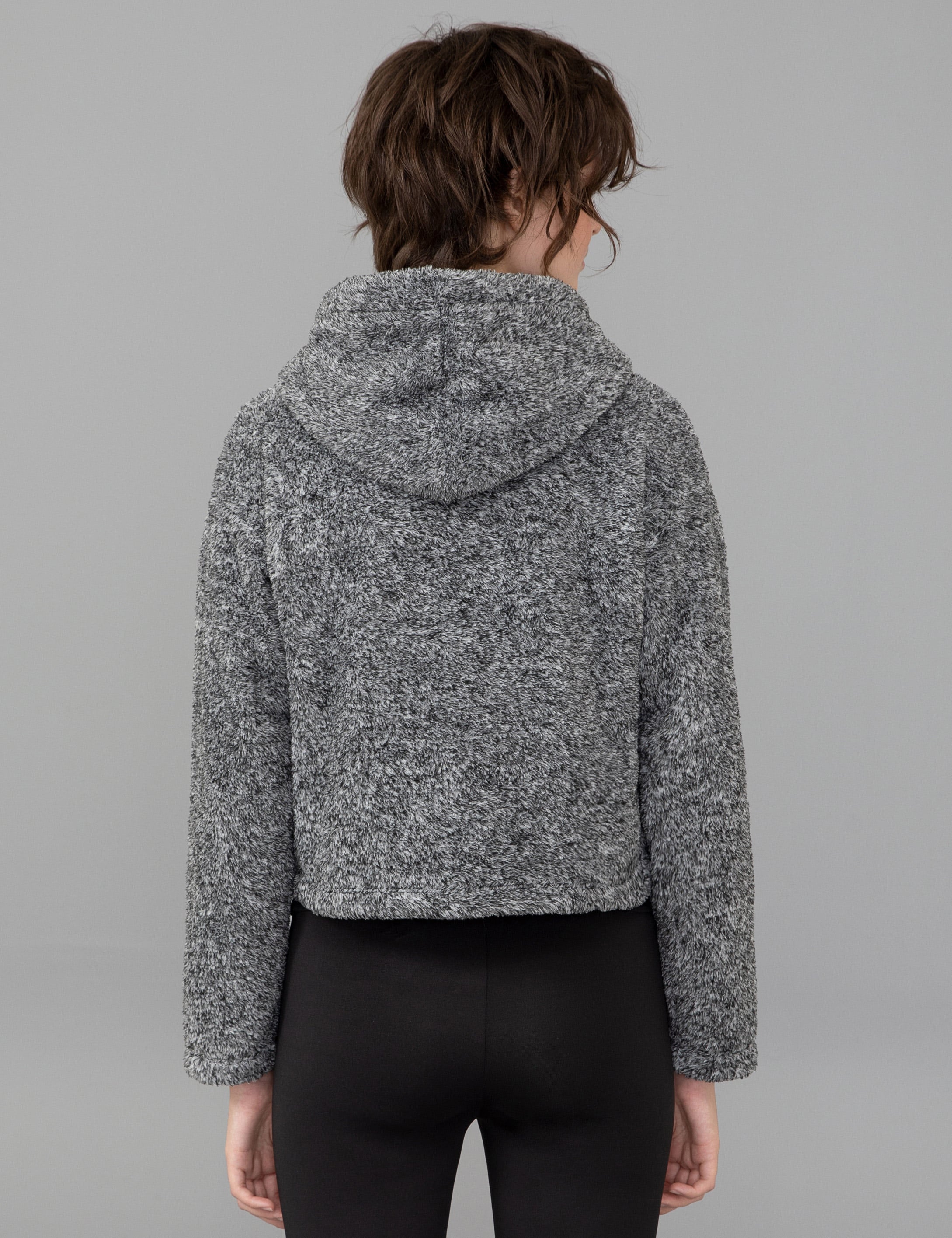 Gri Melanj Regular Fit Kapüşonlu Sweatshirt - Image 5