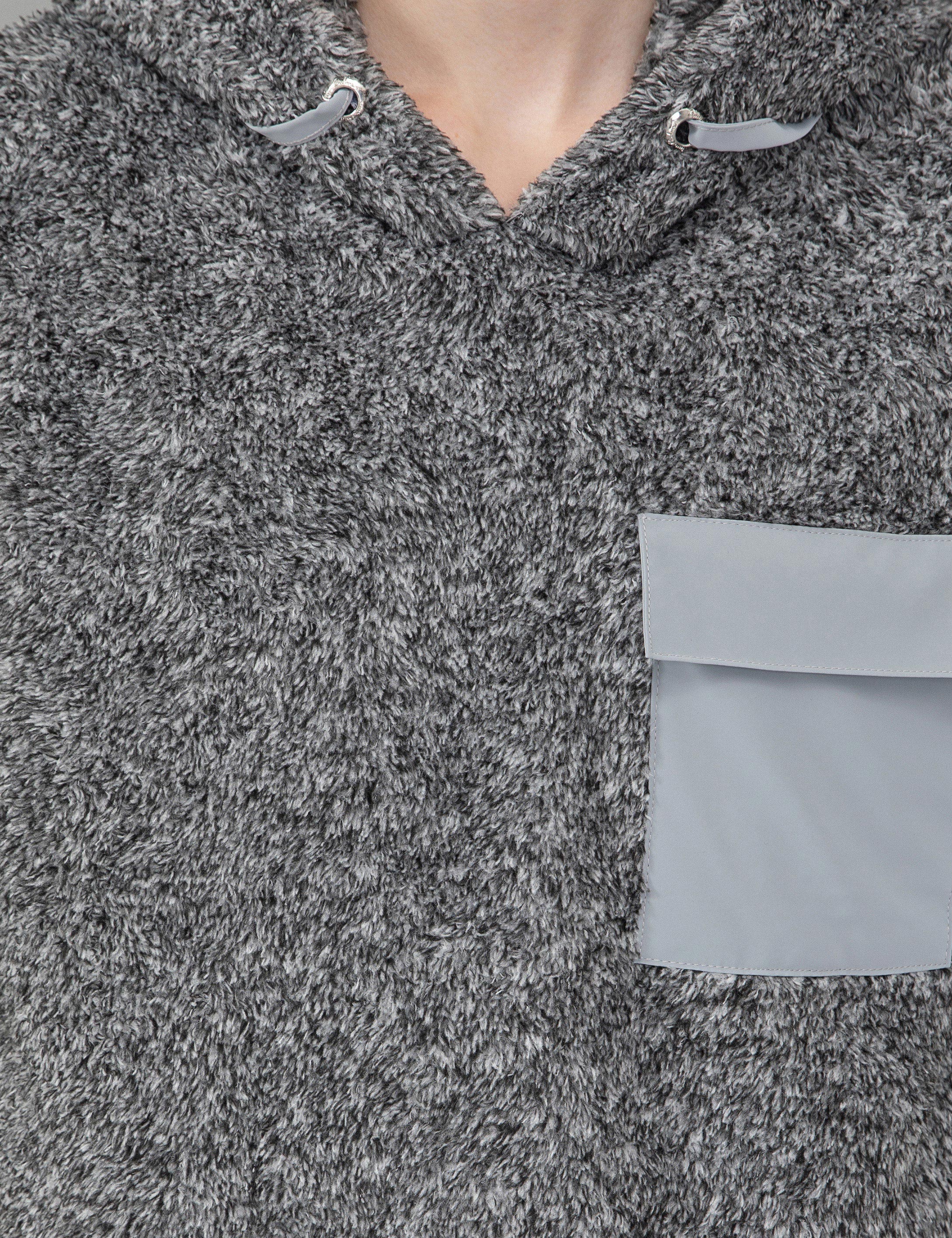 Gri Melanj Regular Fit Kapüşonlu Sweatshirt - Image 7