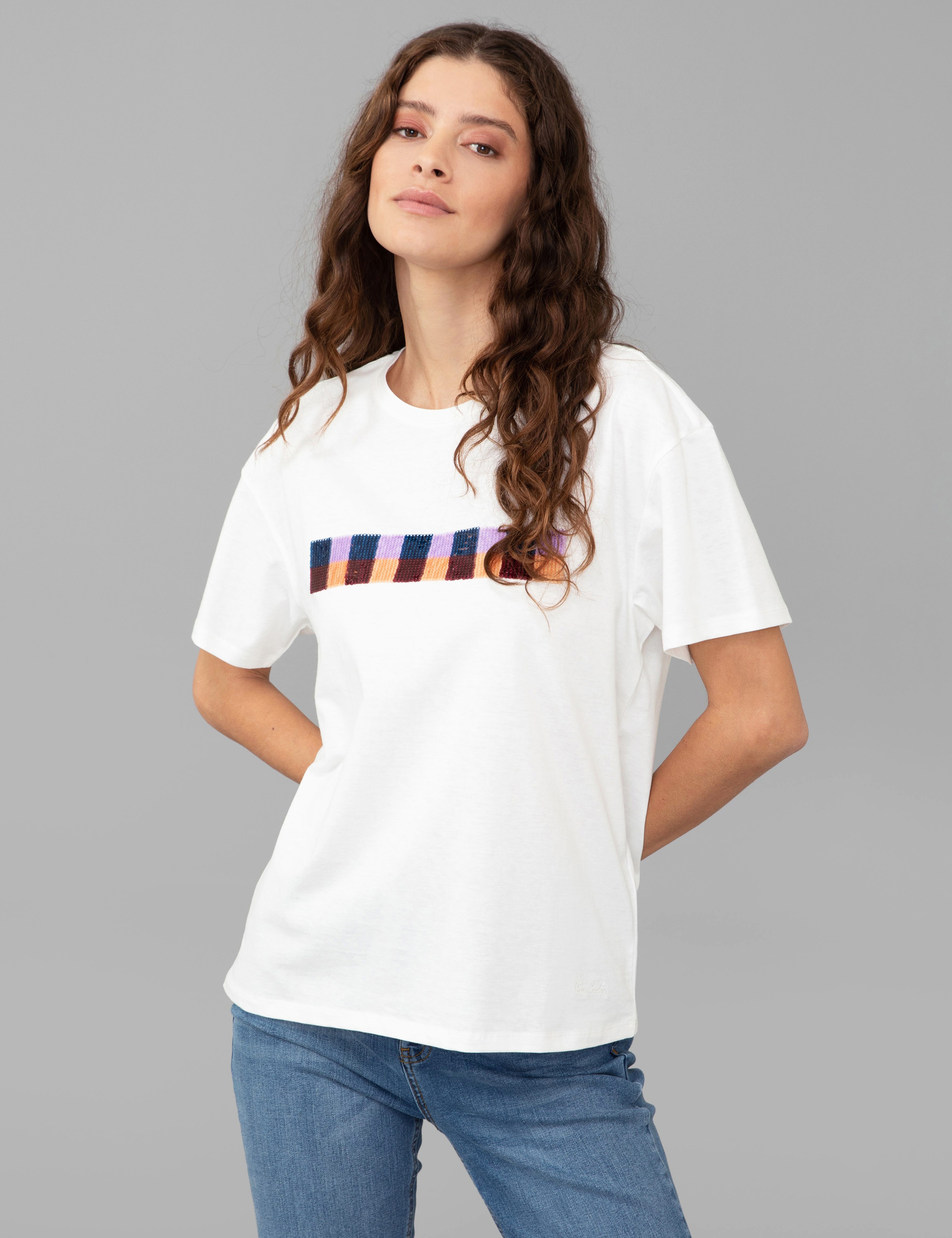 Beyaz Regular Fit Tişört - Image 3