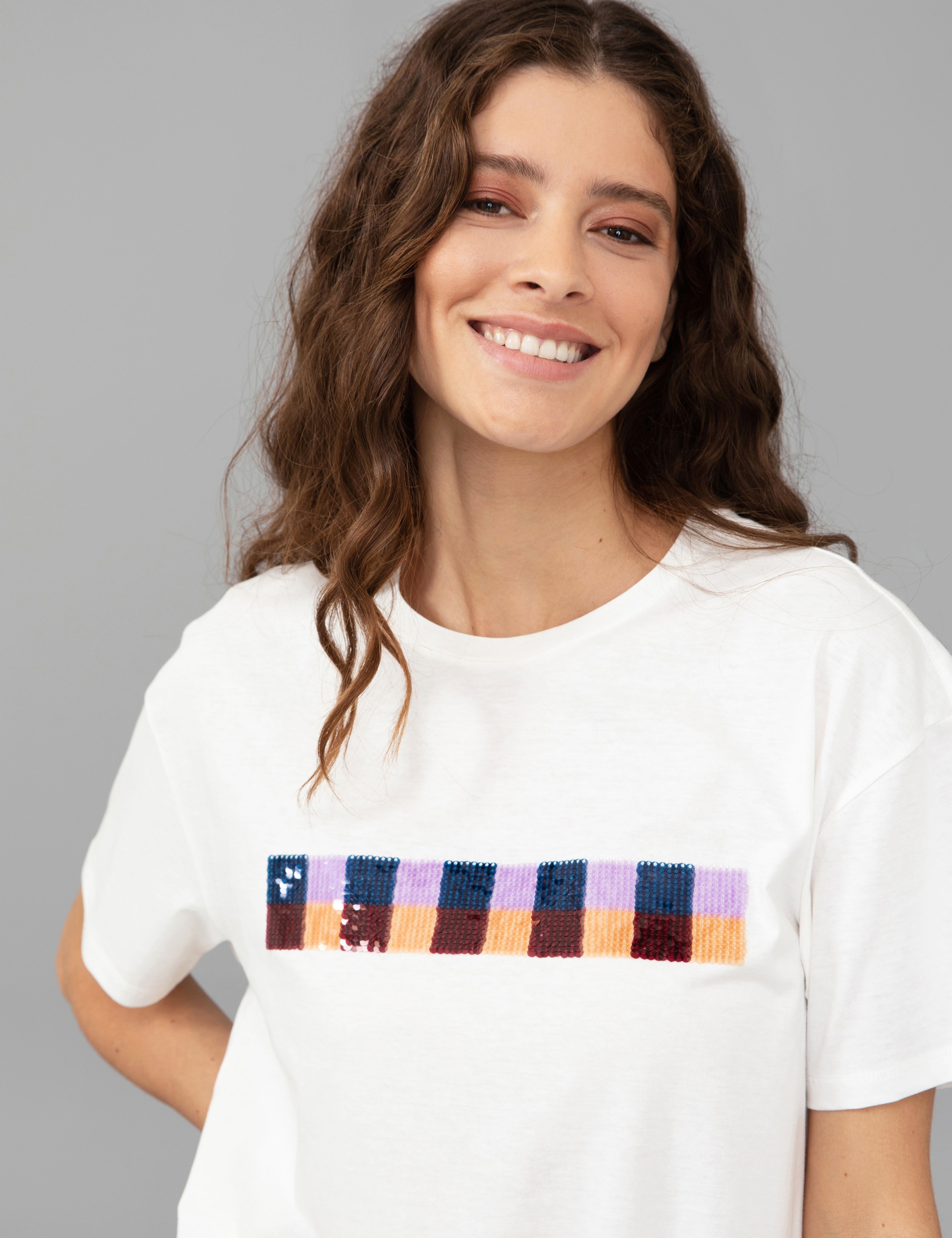 Beyaz Regular Fit Tişört - Image 2