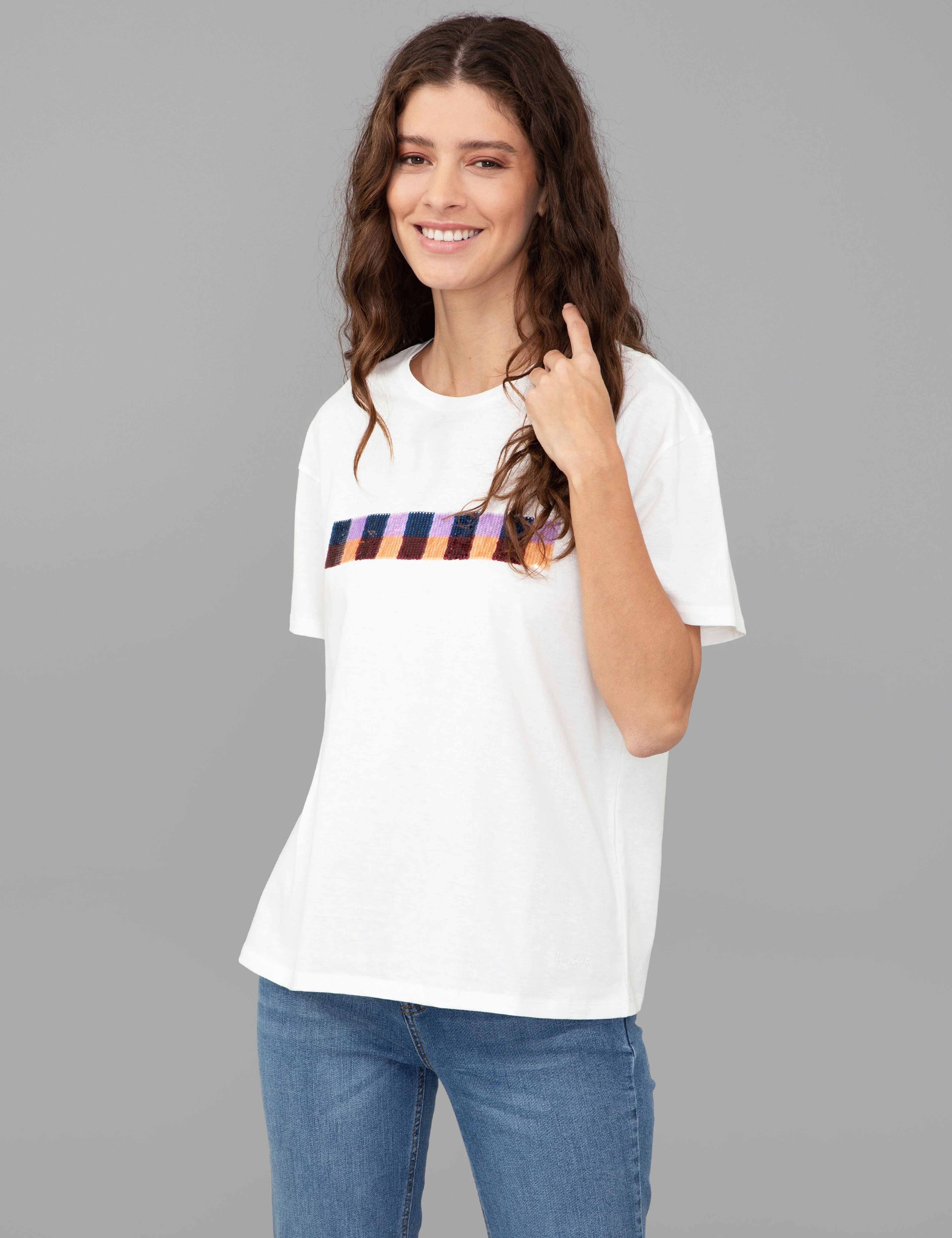 Beyaz Regular Fit Tişört - Image 4