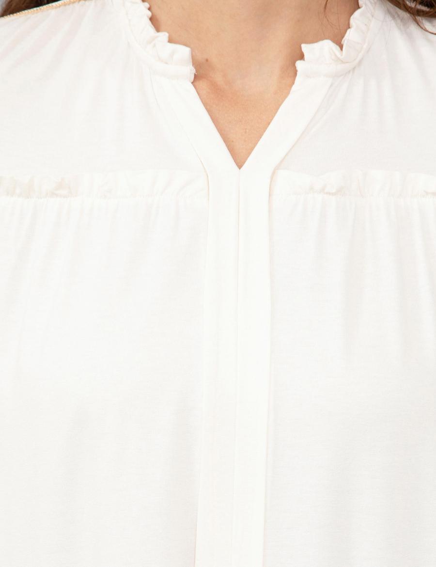 Ekru Comfort Fit Bluz