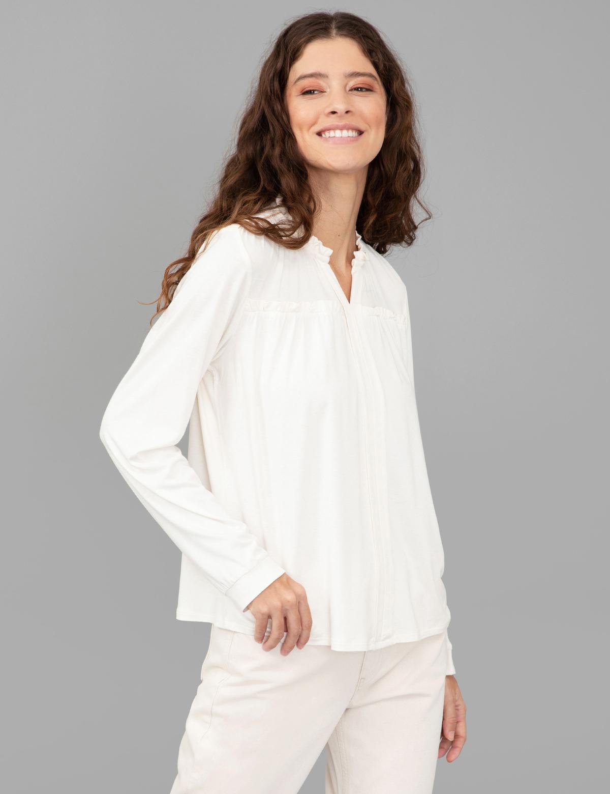 Ekru Comfort Fit Bluz
