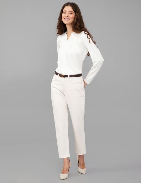 Ekru Comfort Fit Bluz - 50244932019