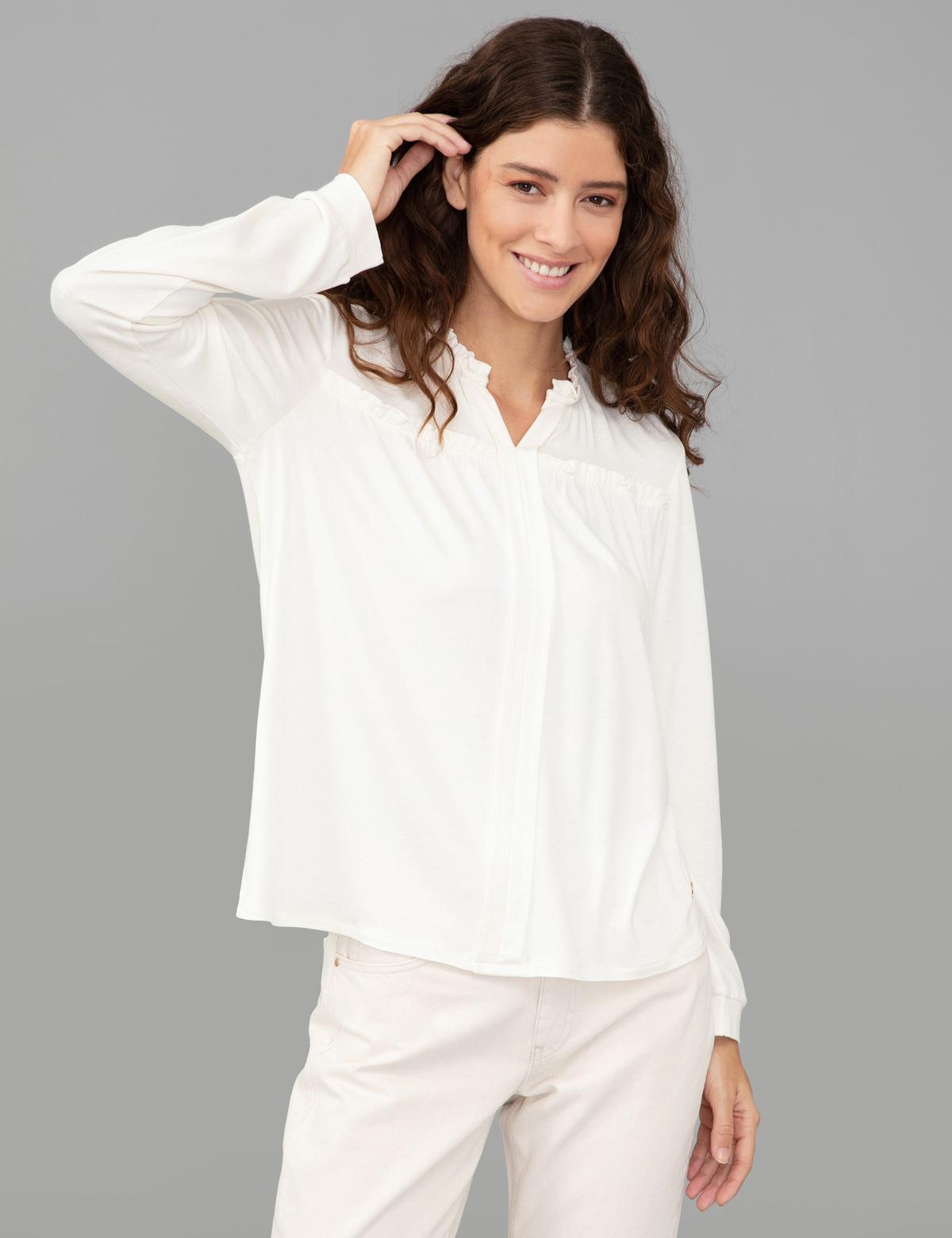 Ekru Comfort Fit Bluz - 50244932019