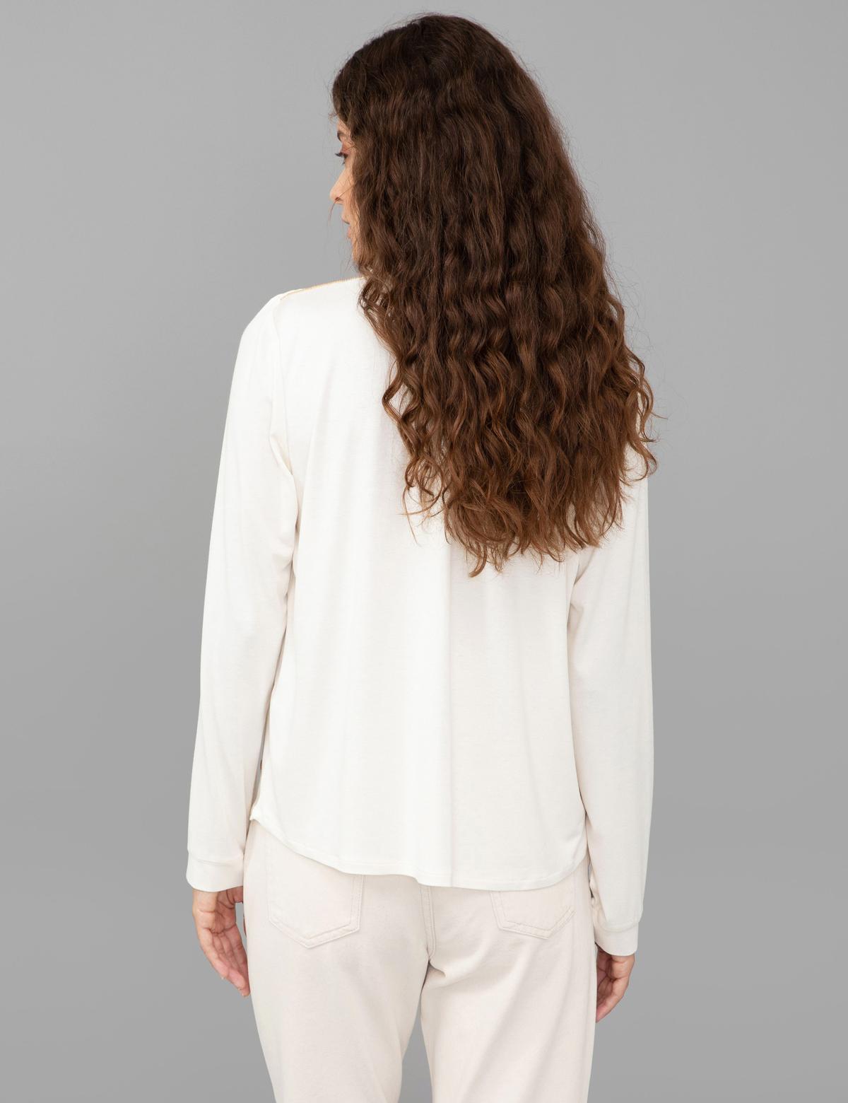 Ekru Comfort Fit Bluz - 50244932019