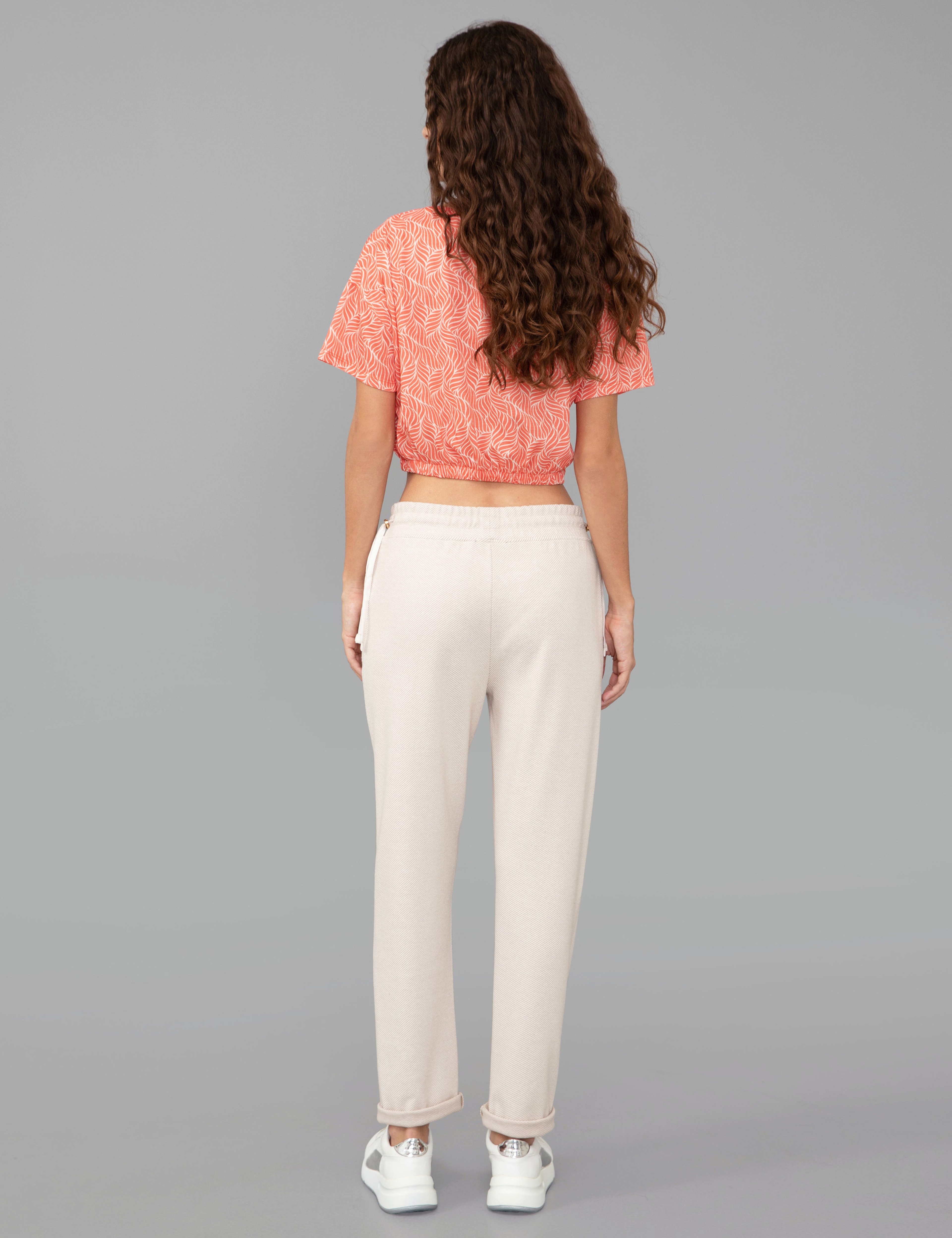 Krem Slim Fit Eşofman Altı