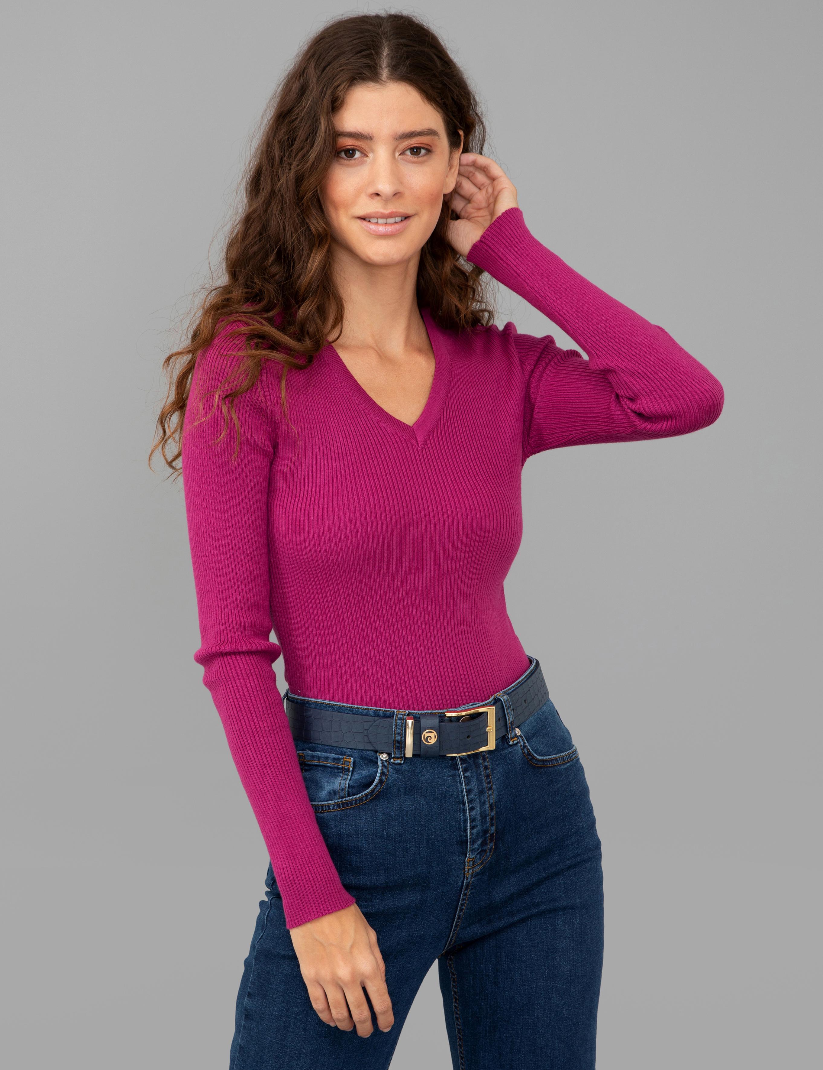 Menekşe Slim Fit Basic Kazak