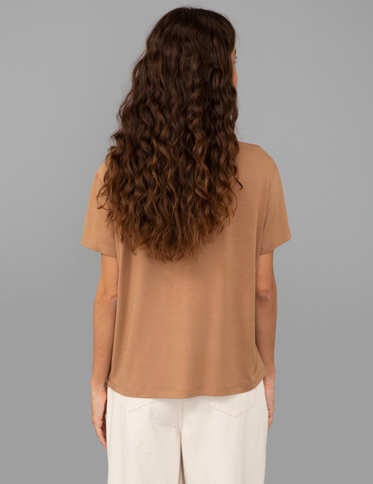 Kahverengi Regular Fit Tişört - 50244923004