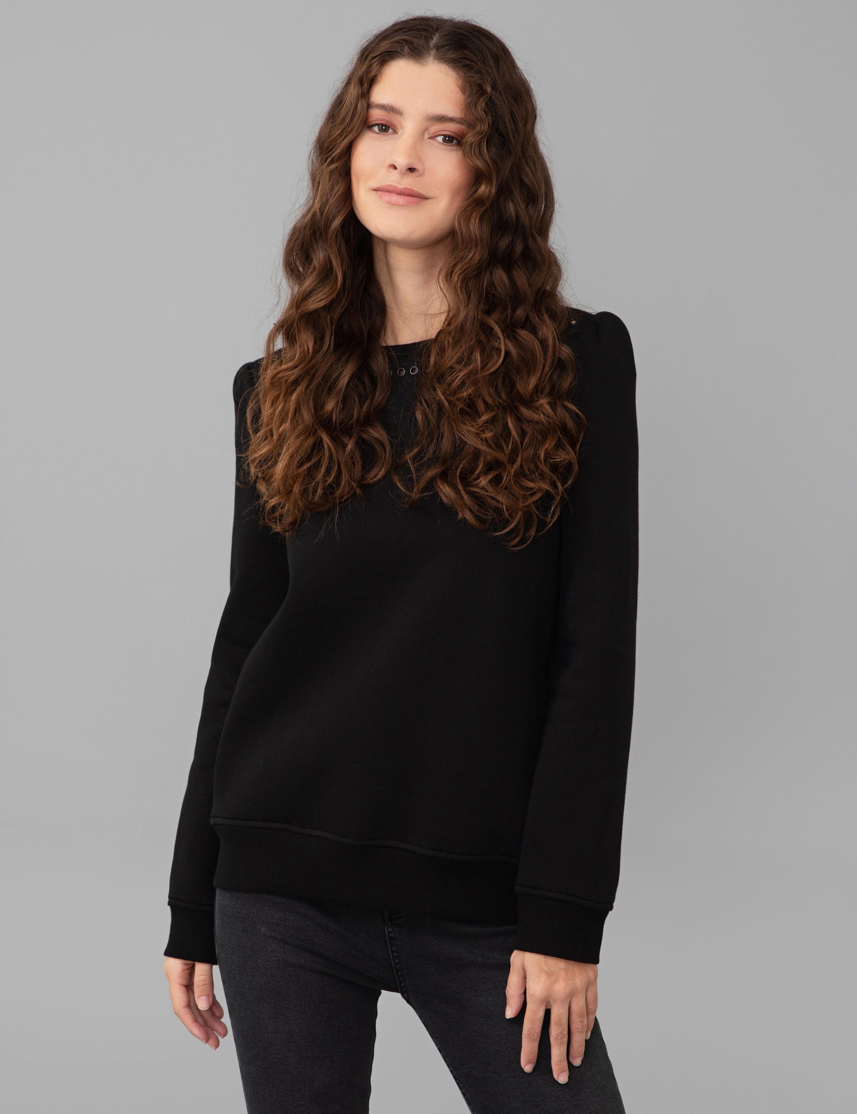 Siyah Regular Fit Sweatshirt