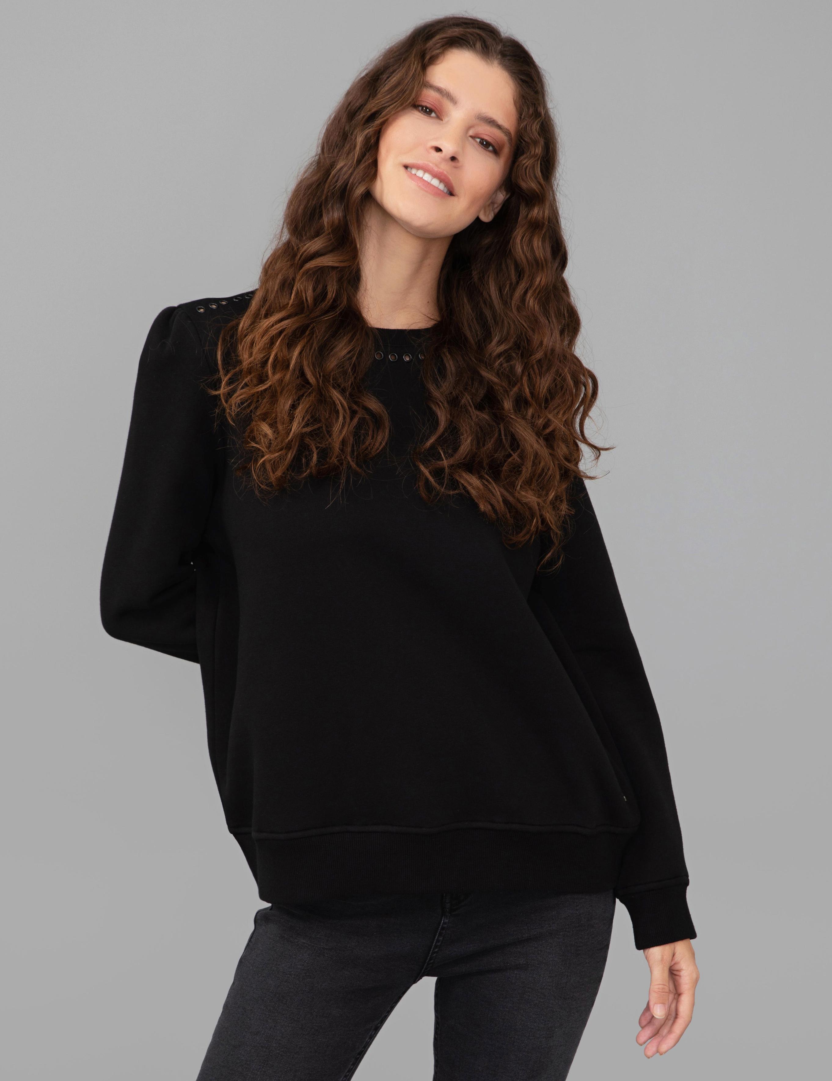 Siyah Regular Fit Sweatshirt