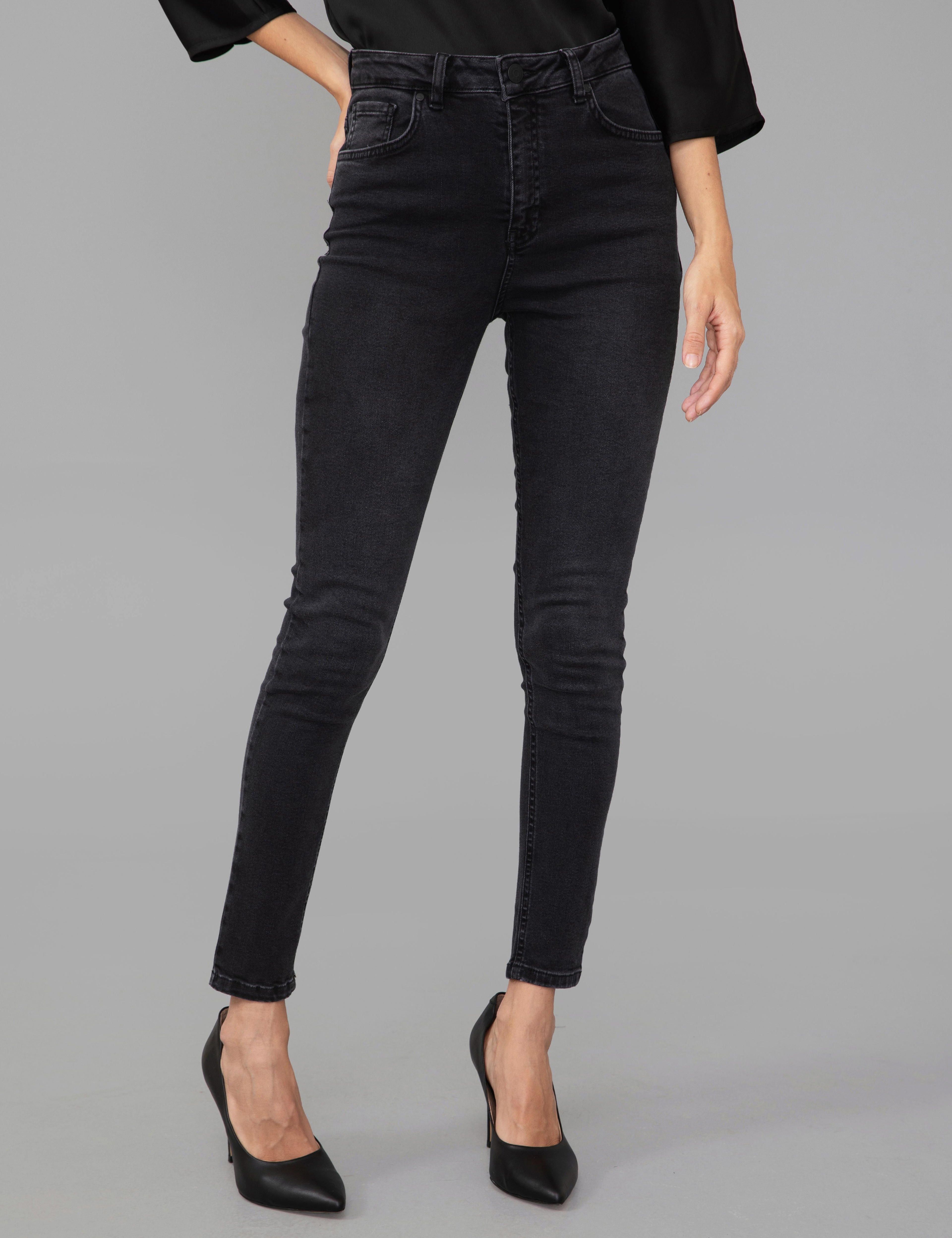 Siyah Skinny Fit Jean Pantolon - Image 2