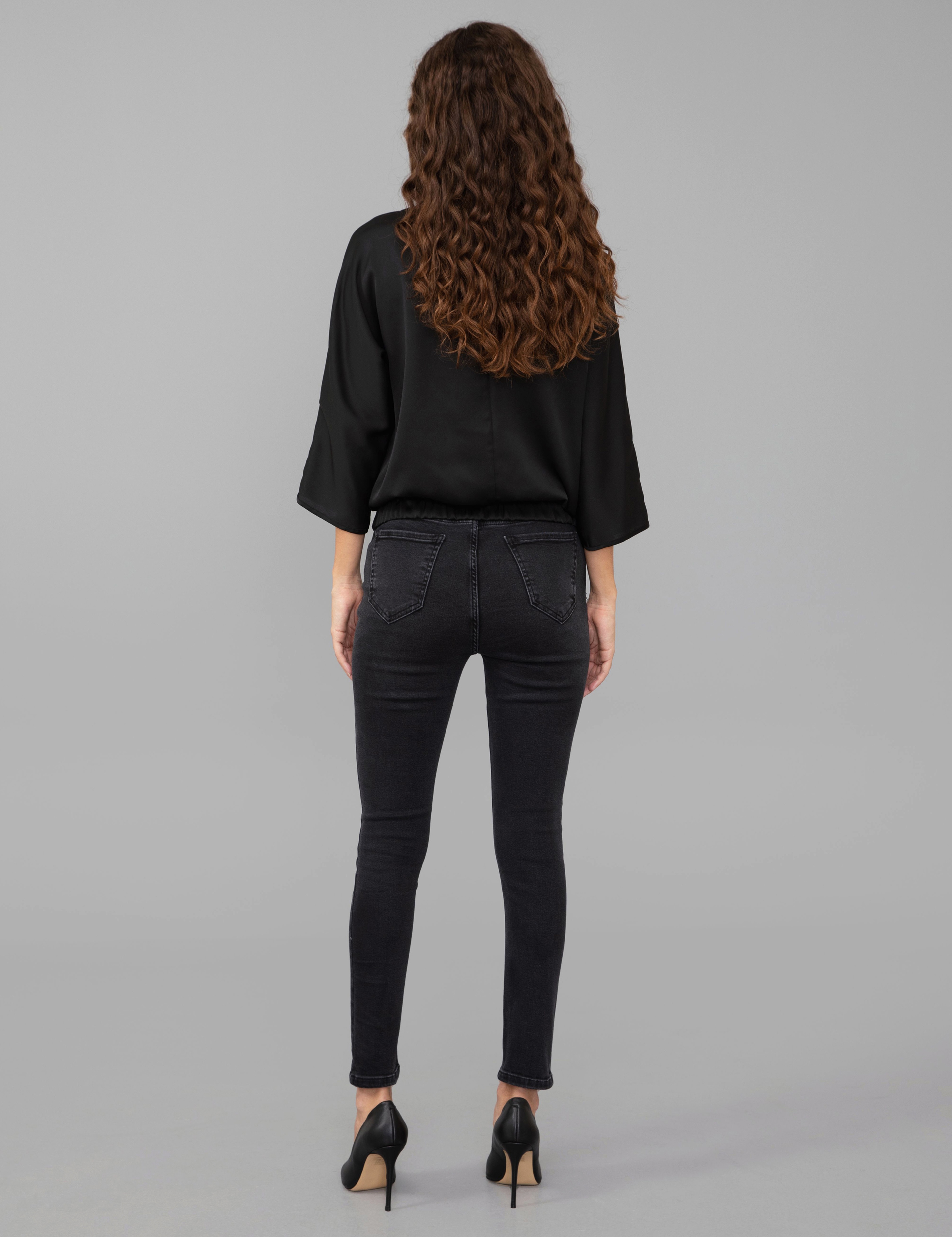 Siyah Skinny Fit Jean Pantolon - Image 5