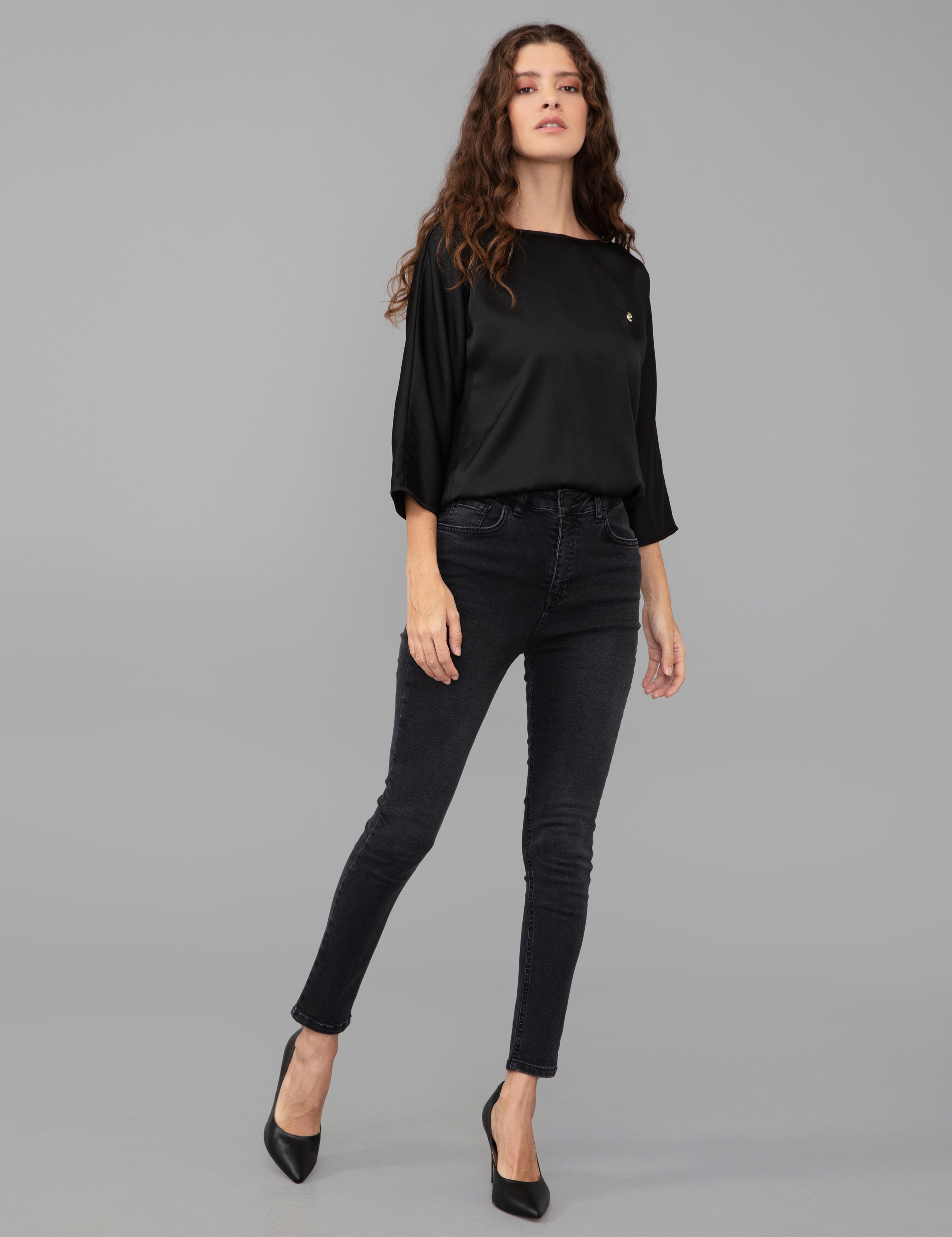 Siyah Skinny Fit Jean Pantolon - Image 3