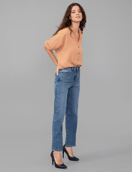 Açık Mavi Flare Cropped Jean Pantolon - 50248491002