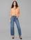 Açık Mavi Flare Cropped Jean Pantolon