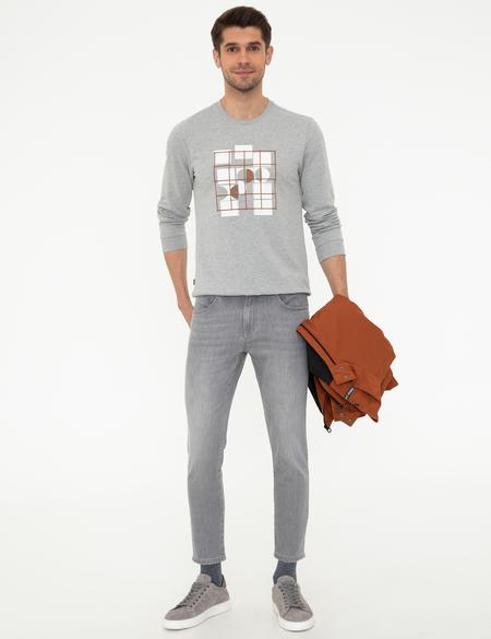 Açık Gri Melanj Sweatshirt - 50240121037