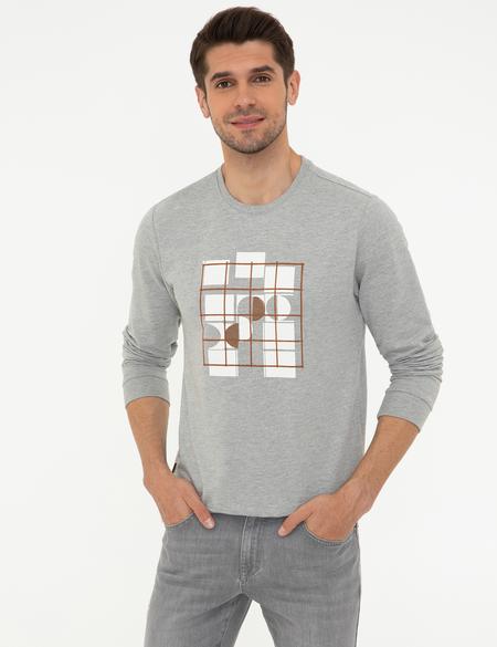 Açık Gri Melanj Sweatshirt - 50240121037