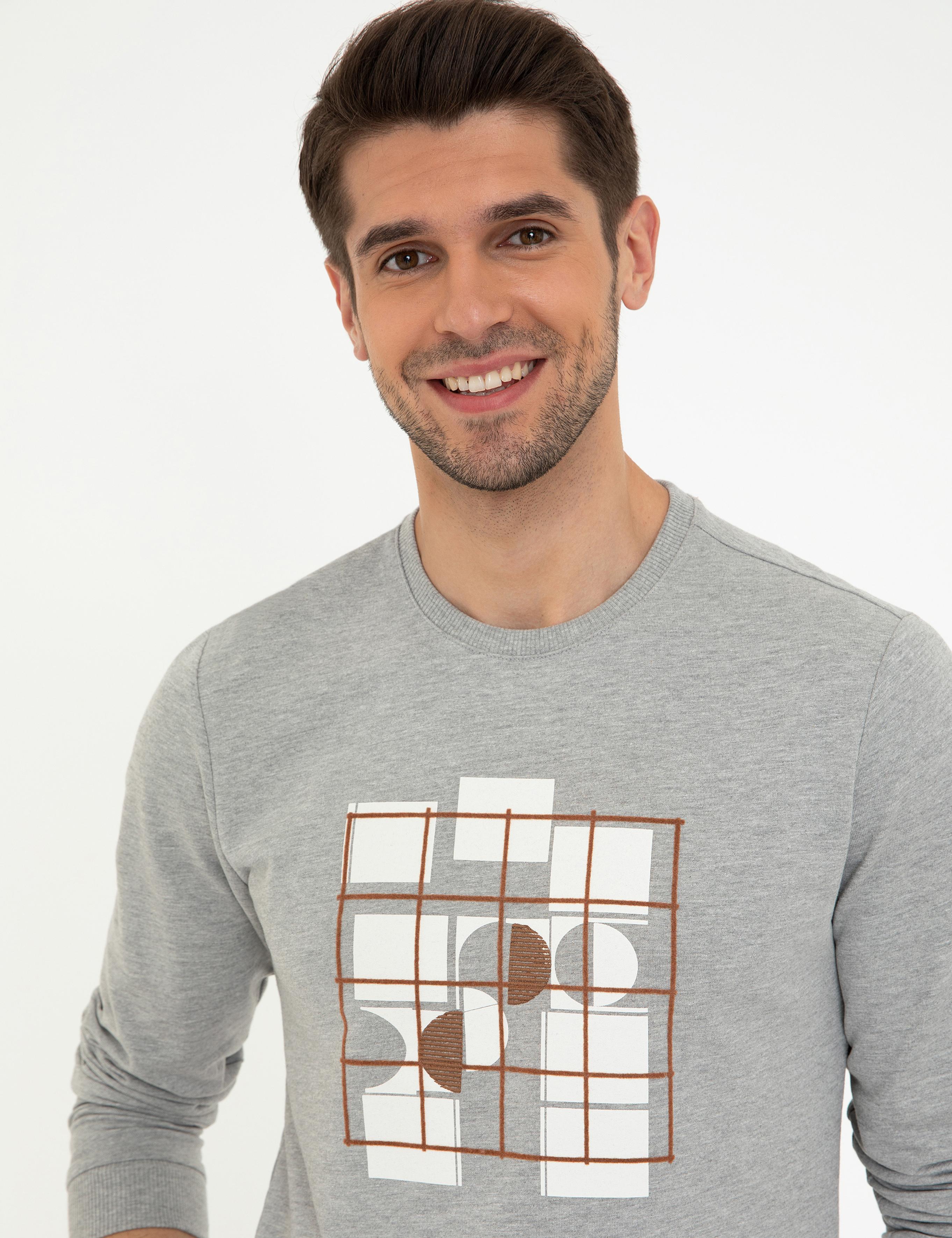 Açık Gri Melanj Sweatshirt