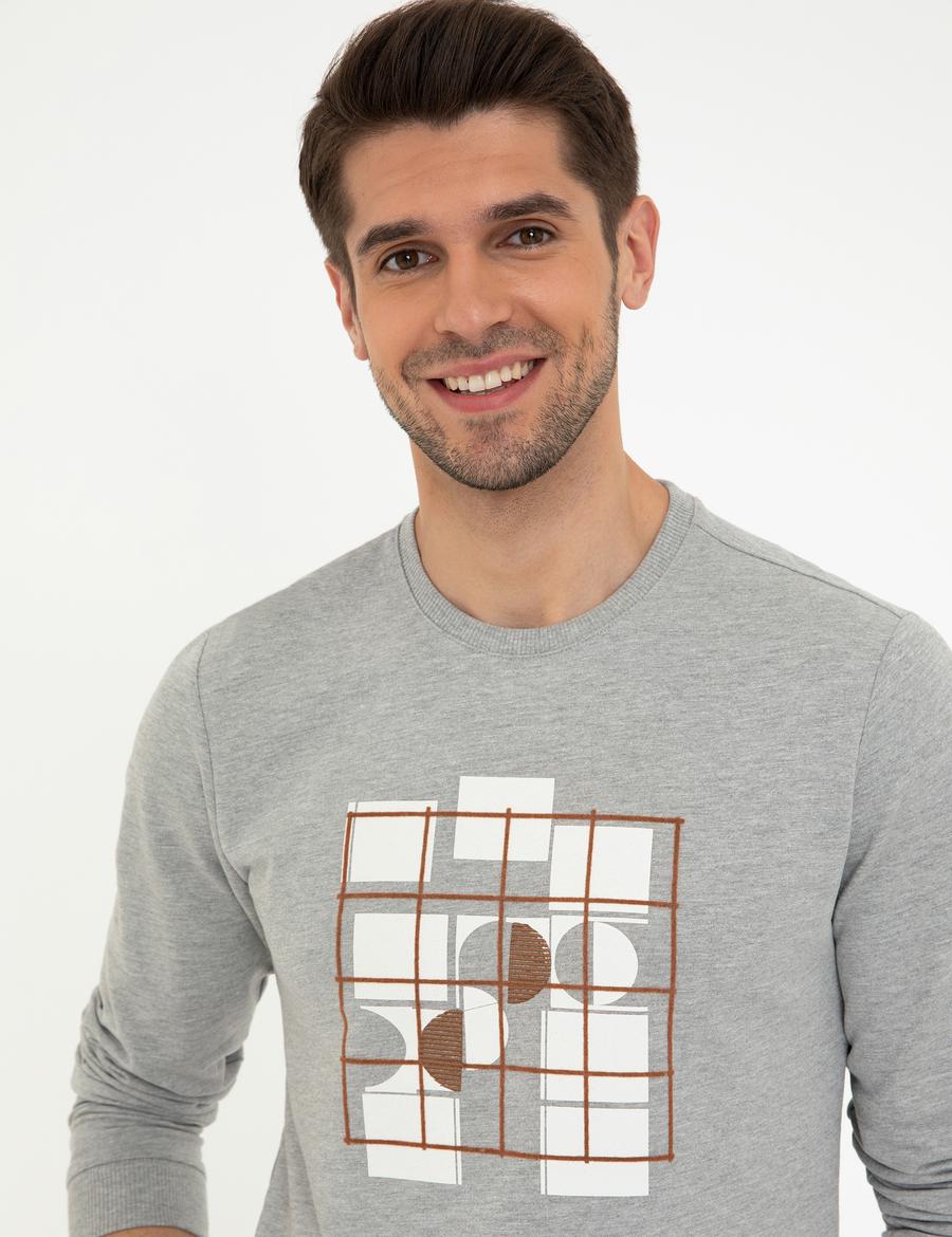 Açık Gri Melanj Sweatshirt