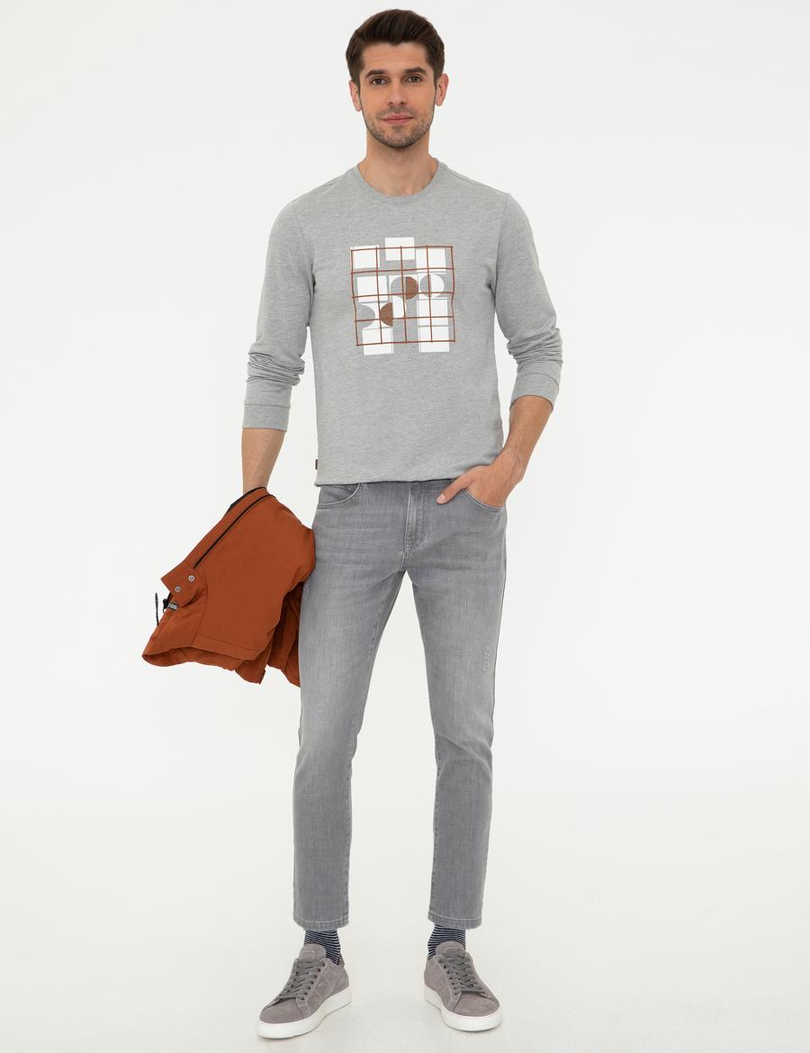 Gri Slim Fit Jean Pantolon
