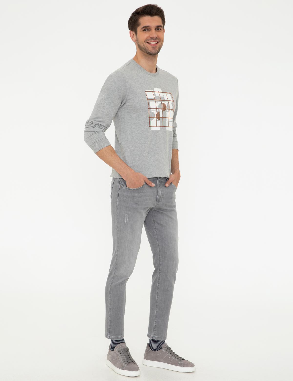 Gri Slim Fit Jean Pantolon - 50240439021