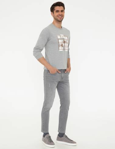 Gri Slim Fit Jean Pantolon
