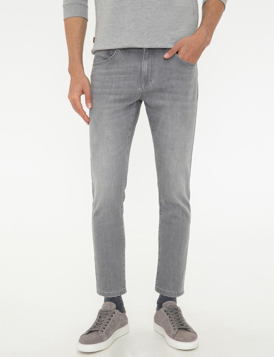 Gri Slim Fit Jean Pantolon