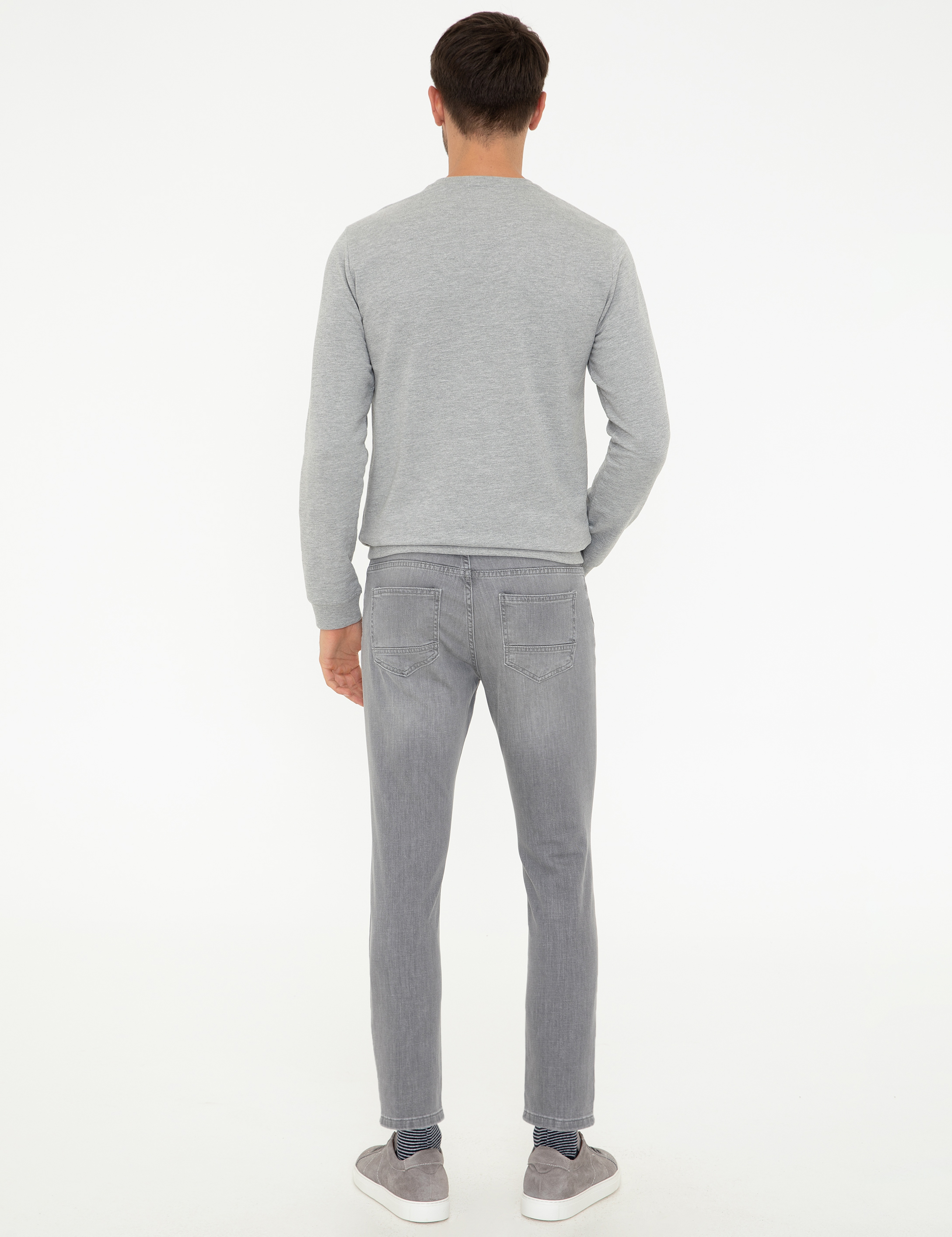 Gri Slim Fit Jean Pantolon - Image 4