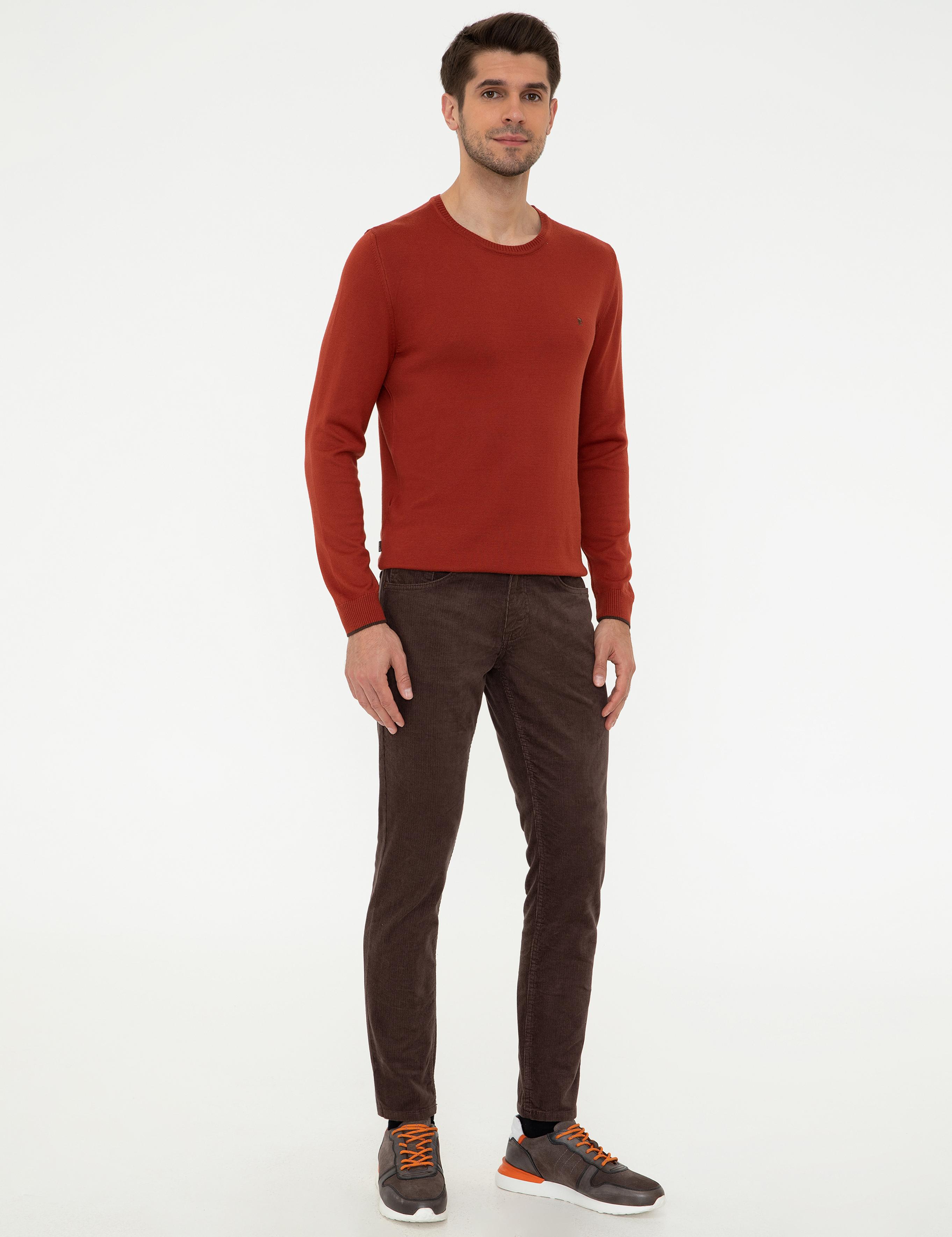 Açık Kahverengi Slim Fit Kadife Kanvas Pantolon