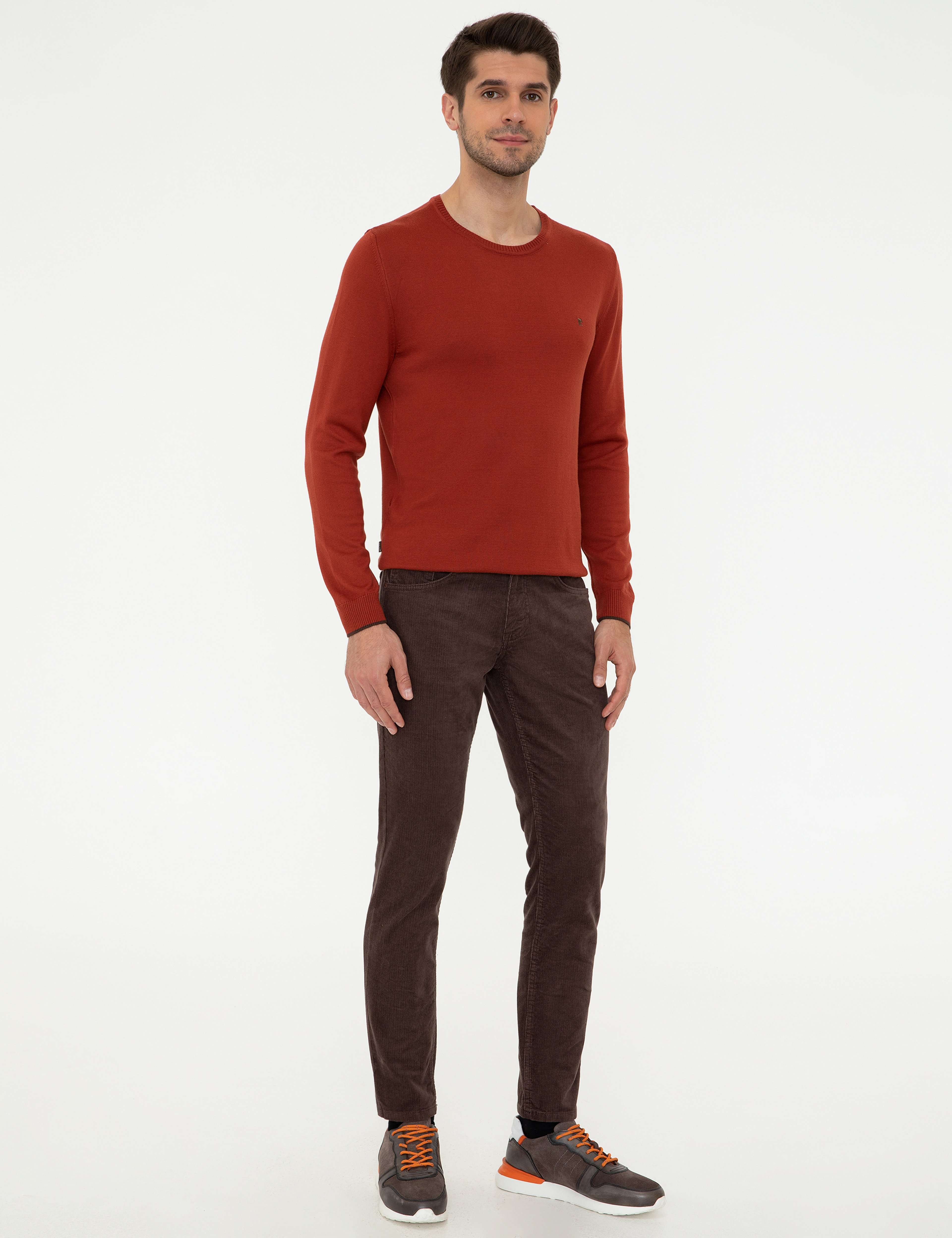 Açık Kahverengi Slim Fit Kadife Kanvas Pantolon