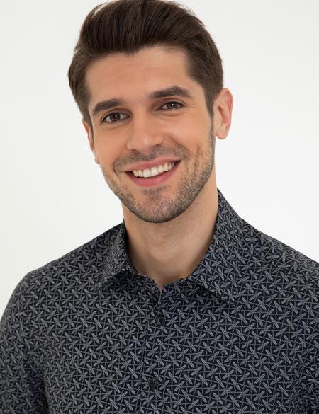 Siyah Slim Fit Uzun Kollu Gömlek - 50238730002