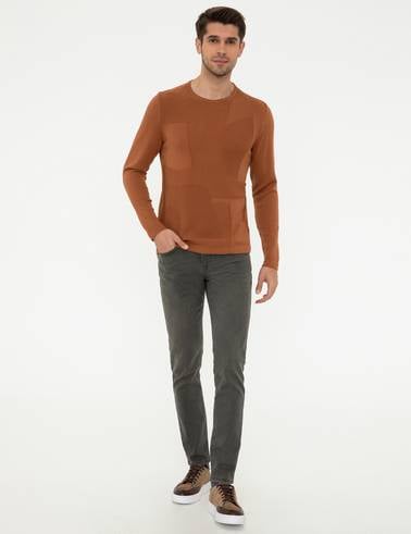 Tarçın Slim Fit Bisiklet Yaka Triko Kazak
